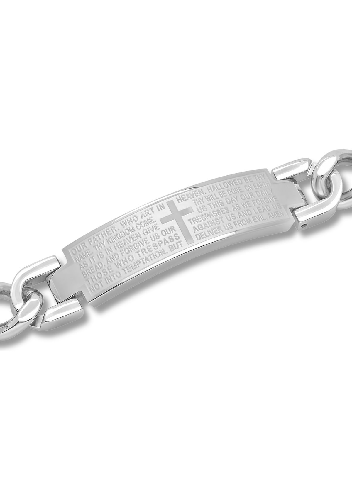 The Lords Prayer ID Link Bracelet in Stainless Steel