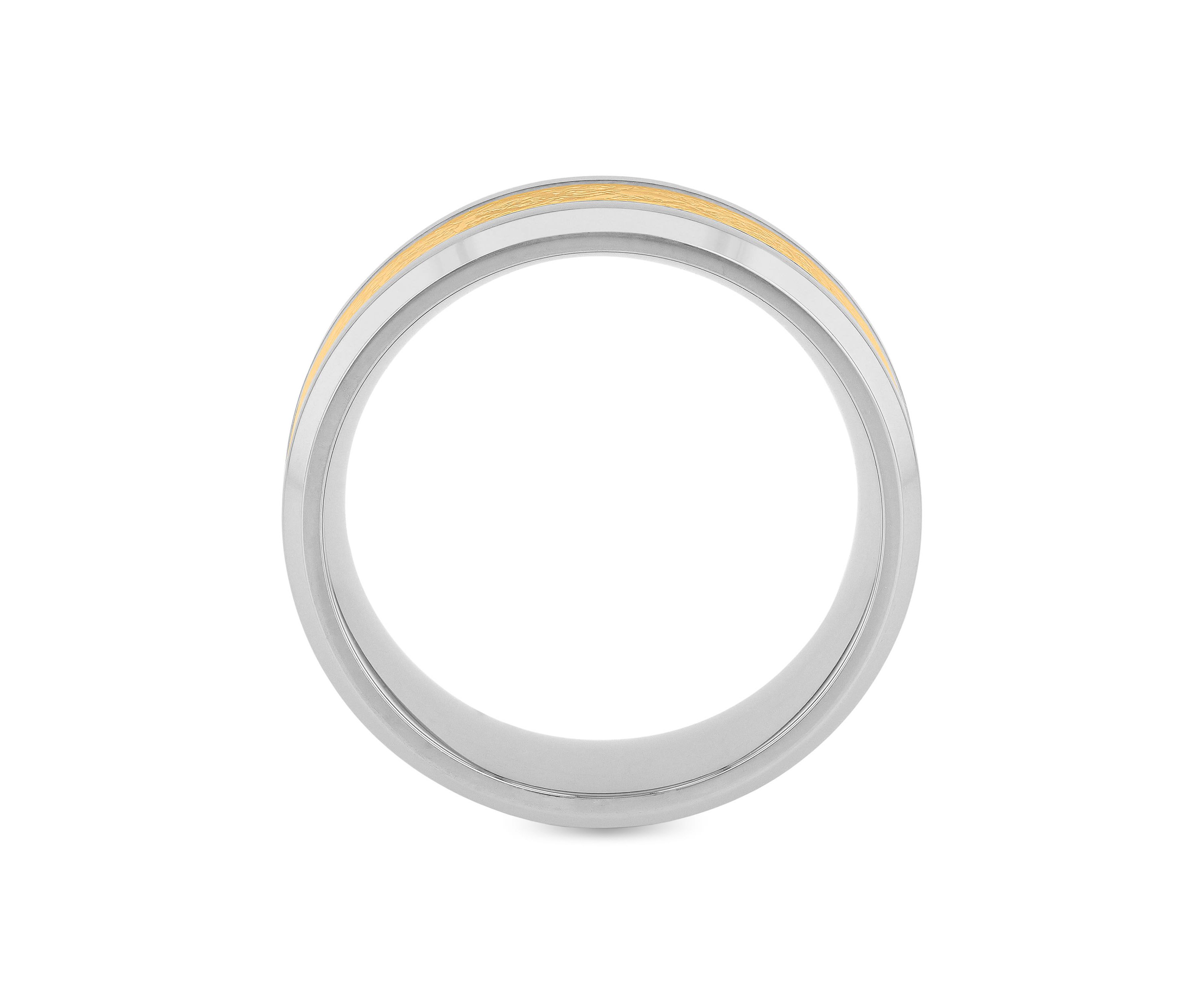 Gold-tone Inlay 8mm Band in Stainless Steel