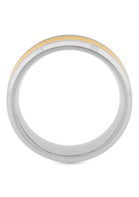 Gold-tone Inlay 8mm Band in Stainless Steel