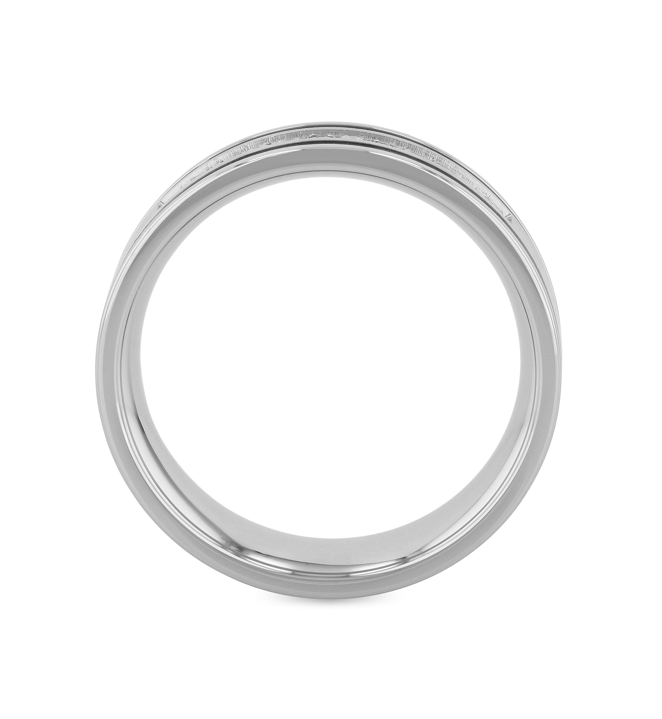 0.12 c.t.t.w. Channel 7mm Band in Stainless Steel