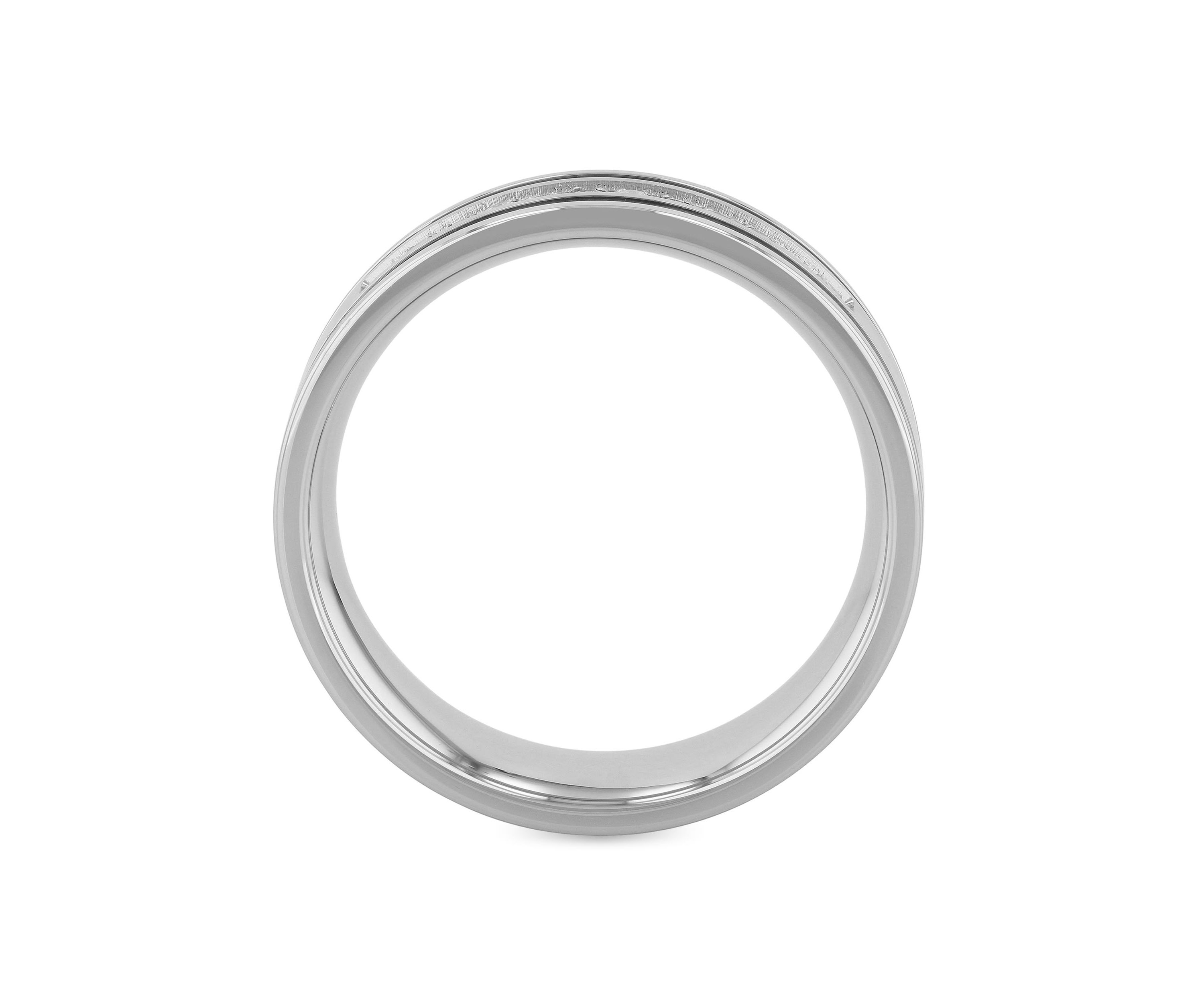 0.12 c.t.t.w. Channel 7mm Band in Stainless Steel