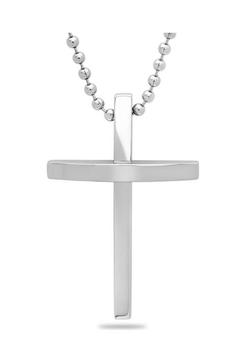 Light Cross Pendant Necklace in Stainless Steel