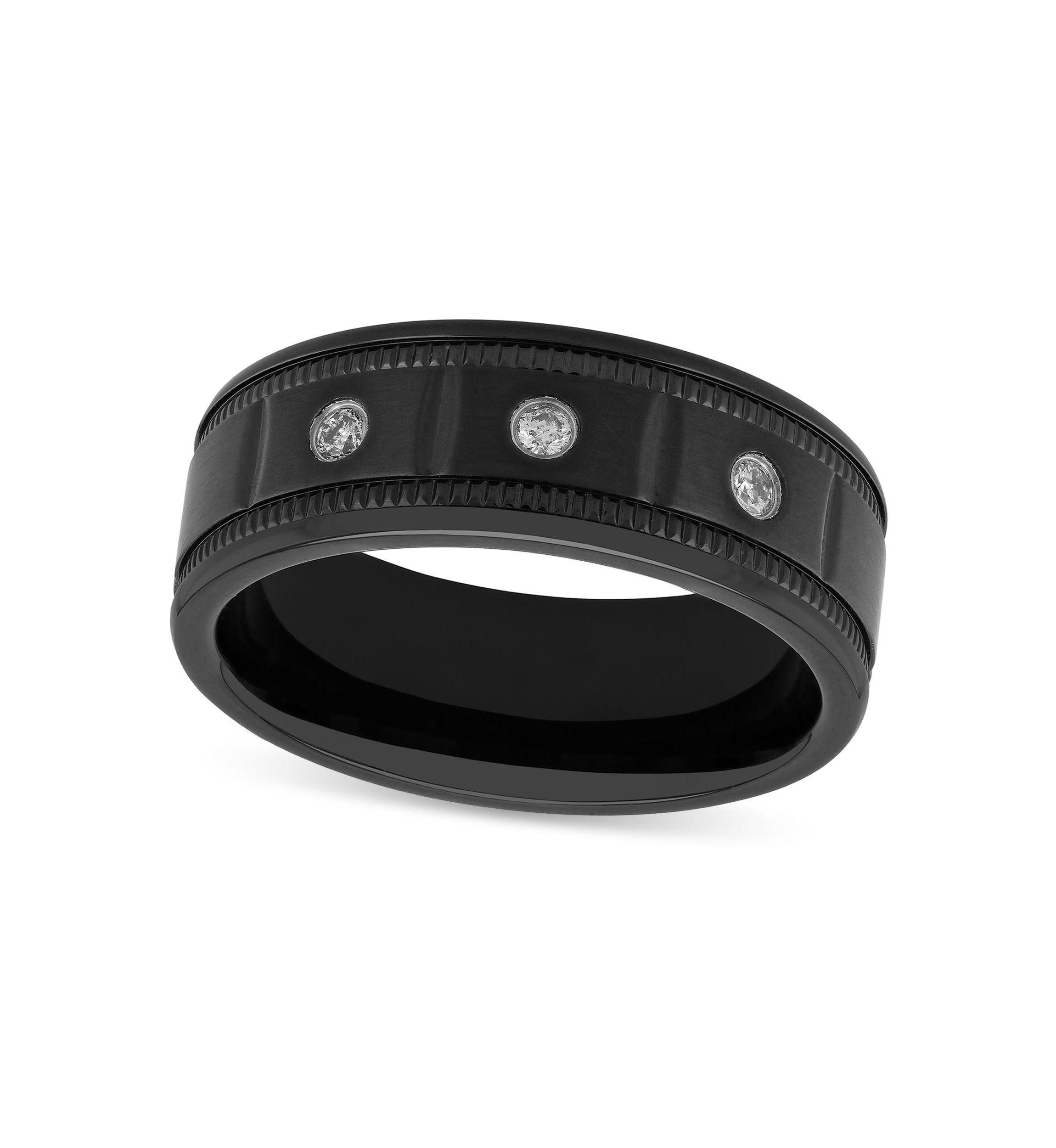 0.10 c.t.t.w Diamond 8mm Band in Stainless Steel