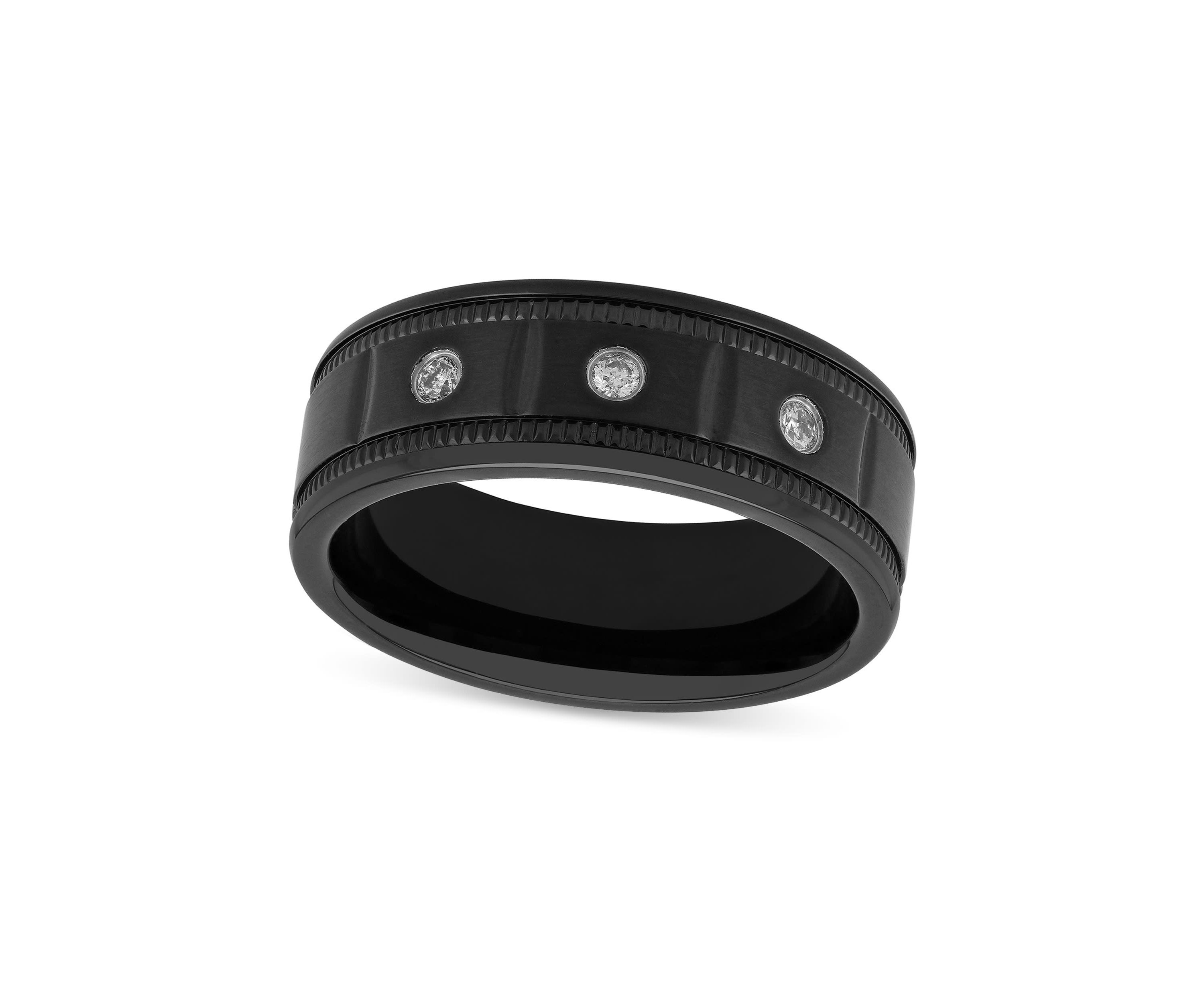0.10 c.t.t.w Diamond 8mm Band in Stainless Steel