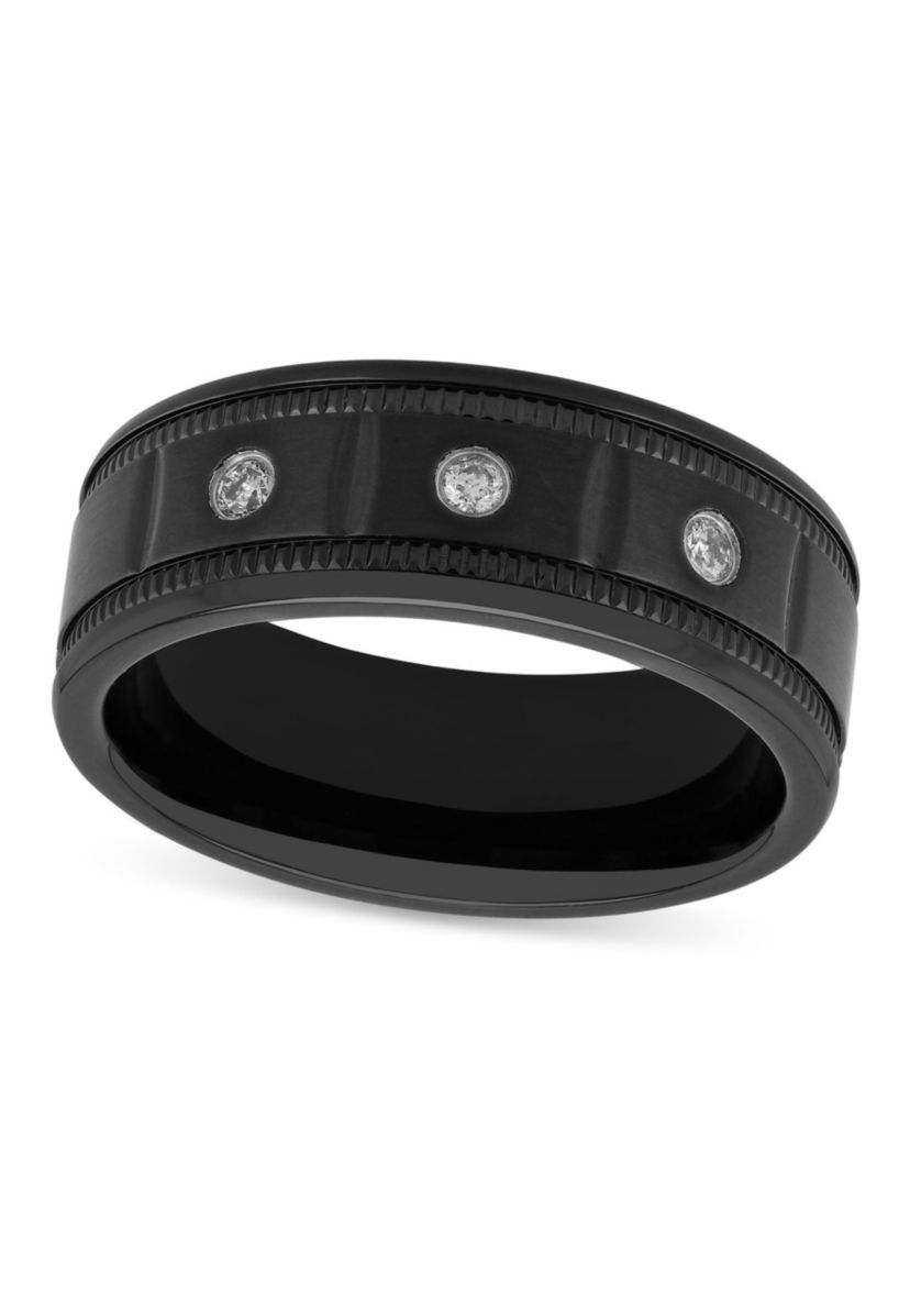 0.10 c.t.t.w Diamond 8mm Band in Stainless Steel