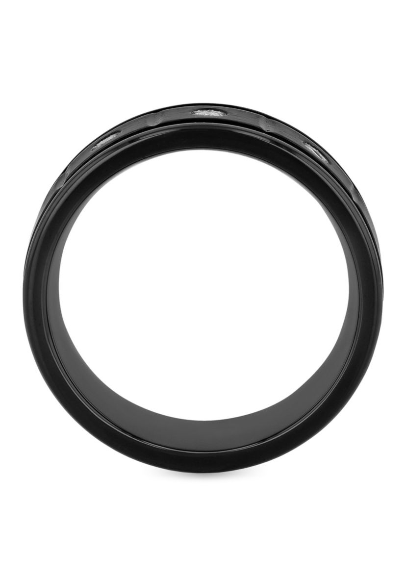 0.10 c.t.t.w Diamond 8mm Band in Stainless Steel