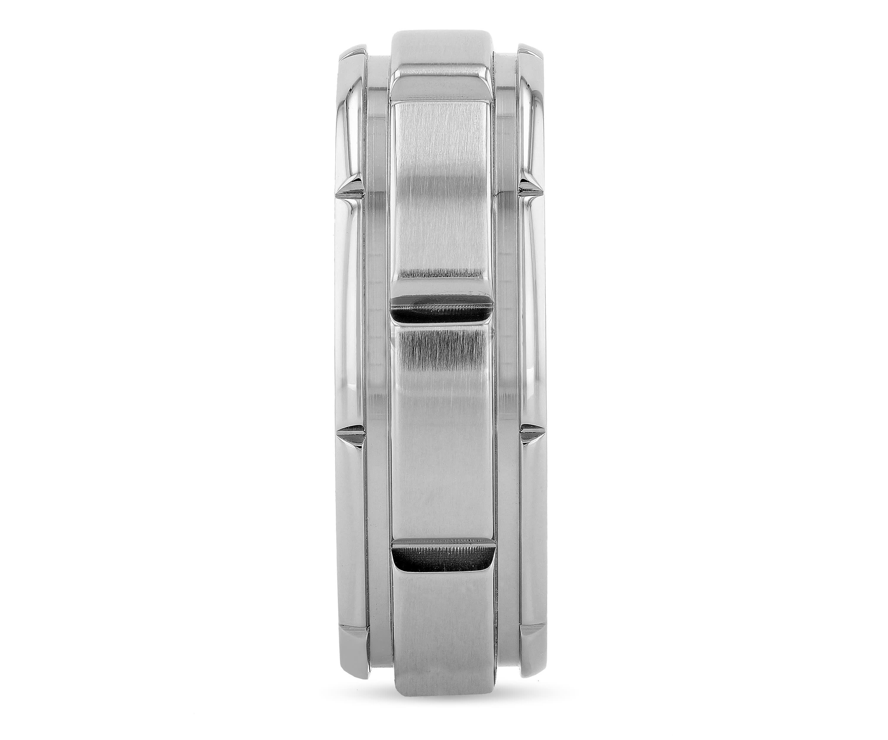 Brick pattern 8mm Band in Stainless Steel