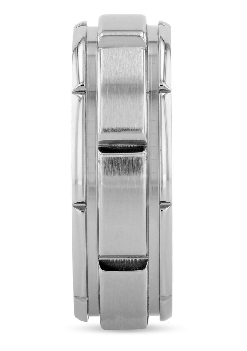 Brick pattern 8mm Band in Stainless Steel