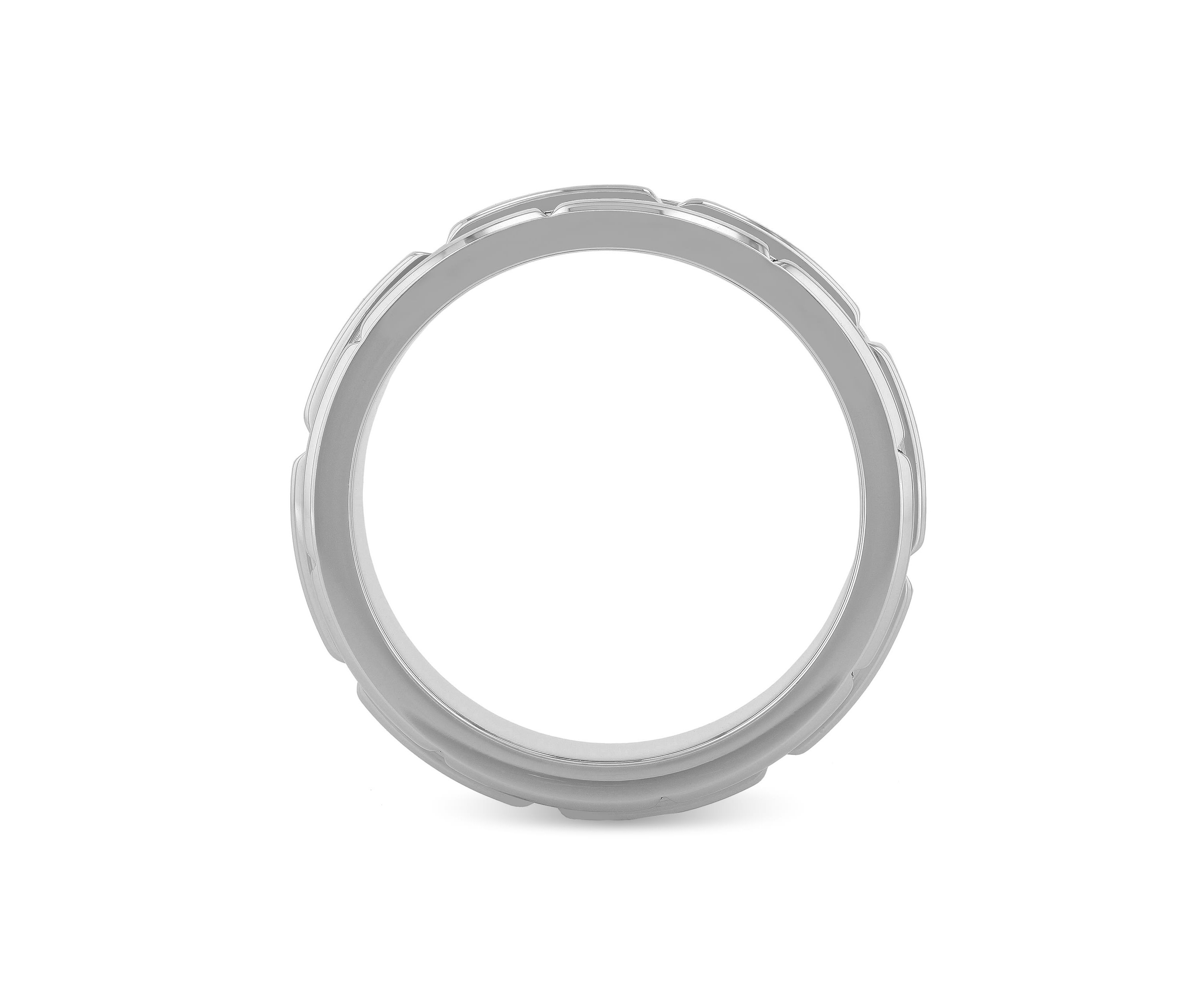 Brick pattern 8mm Band in Stainless Steel