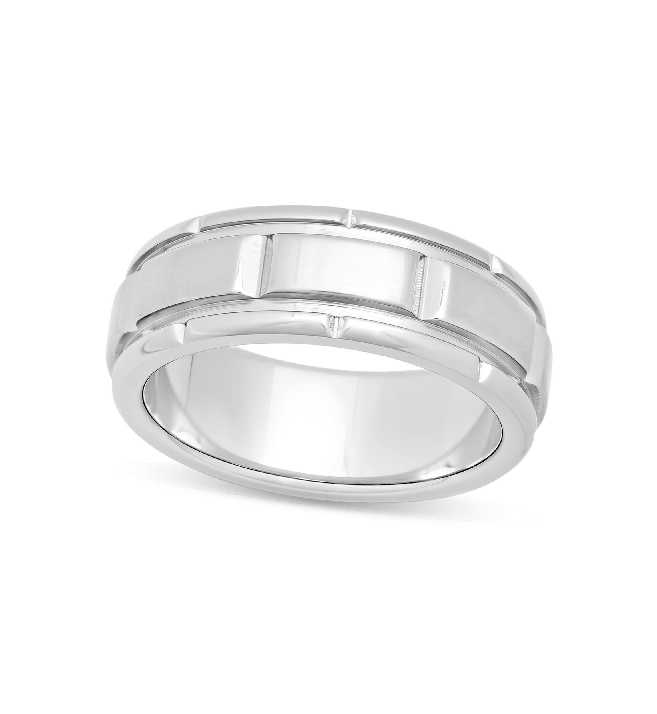 Brick pattern 8mm Band in Stainless Steel
