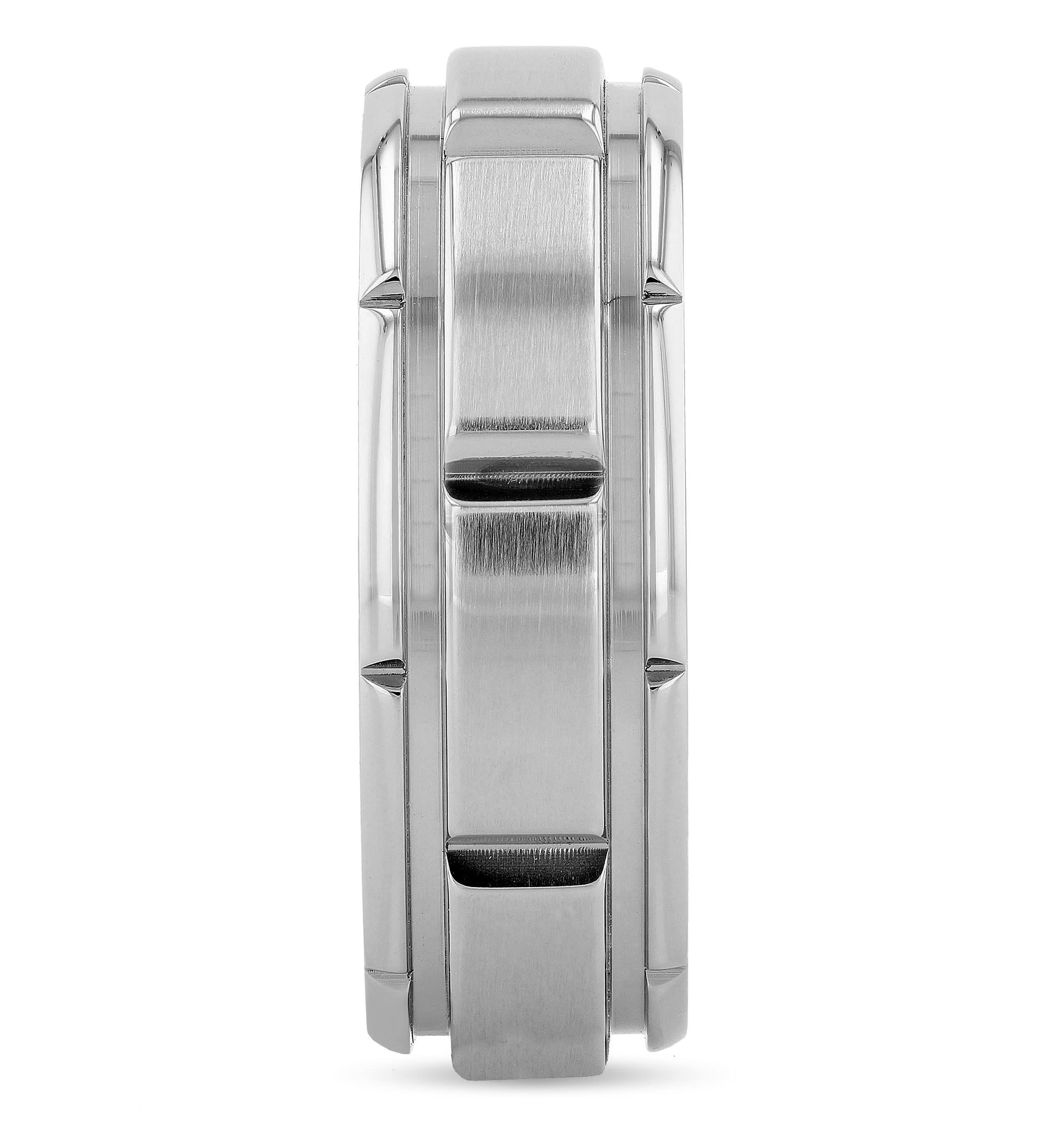Brick pattern 8mm Band in Stainless Steel