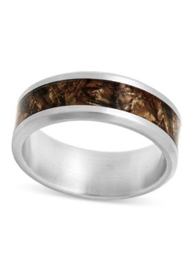 Camo Inlay 8mm Band in Stainless Steel