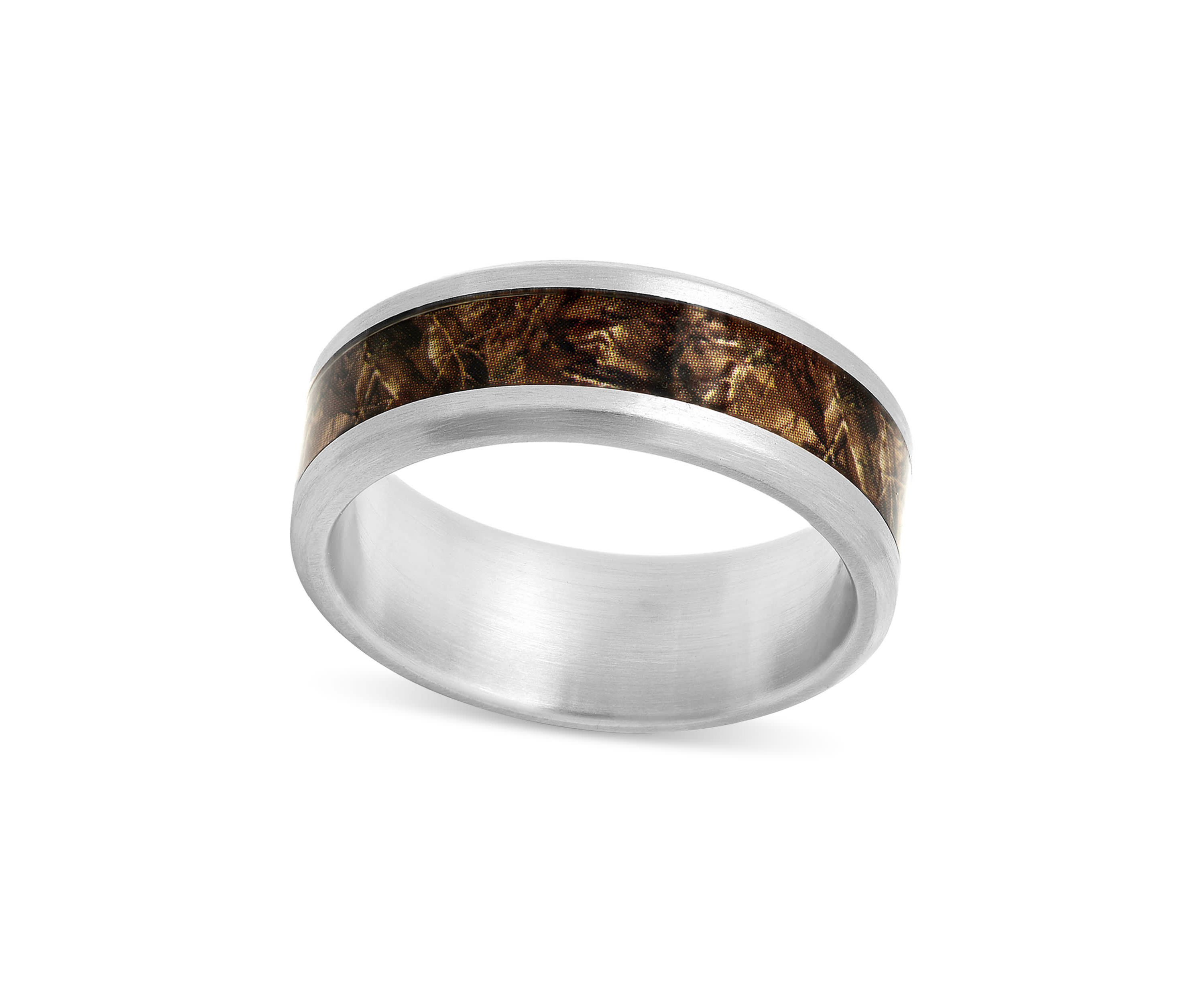 Camo Inlay 8mm Band in Stainless Steel