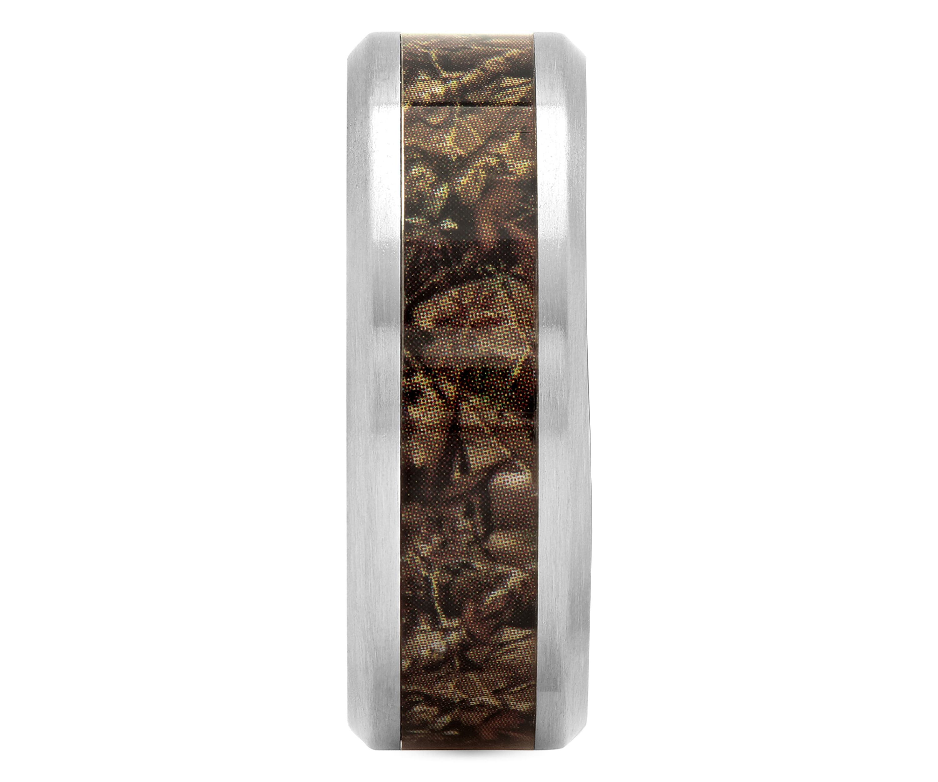 Camo Inlay 8mm Band in Stainless Steel
