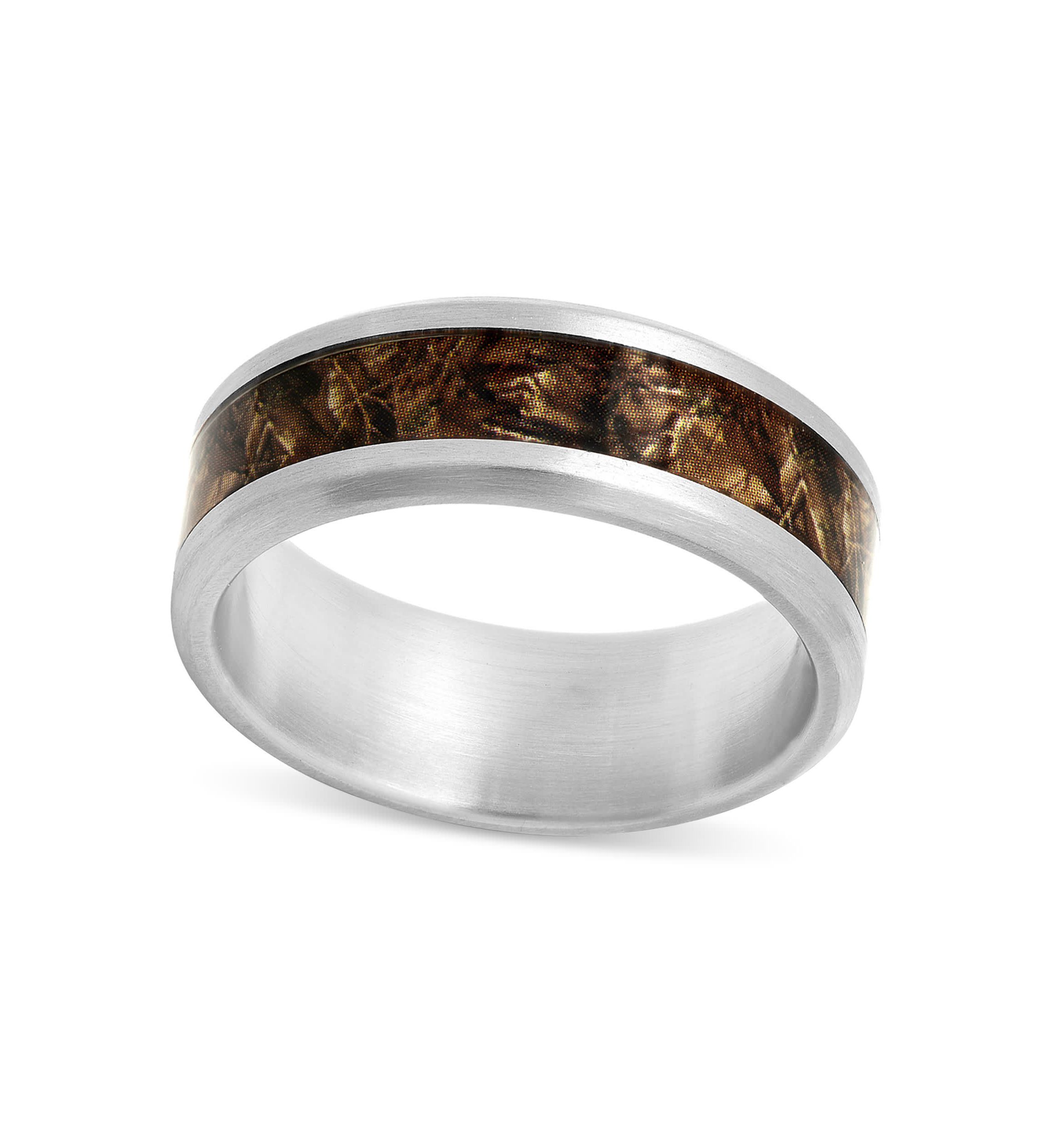 Camo Inlay 8mm Band in Stainless Steel