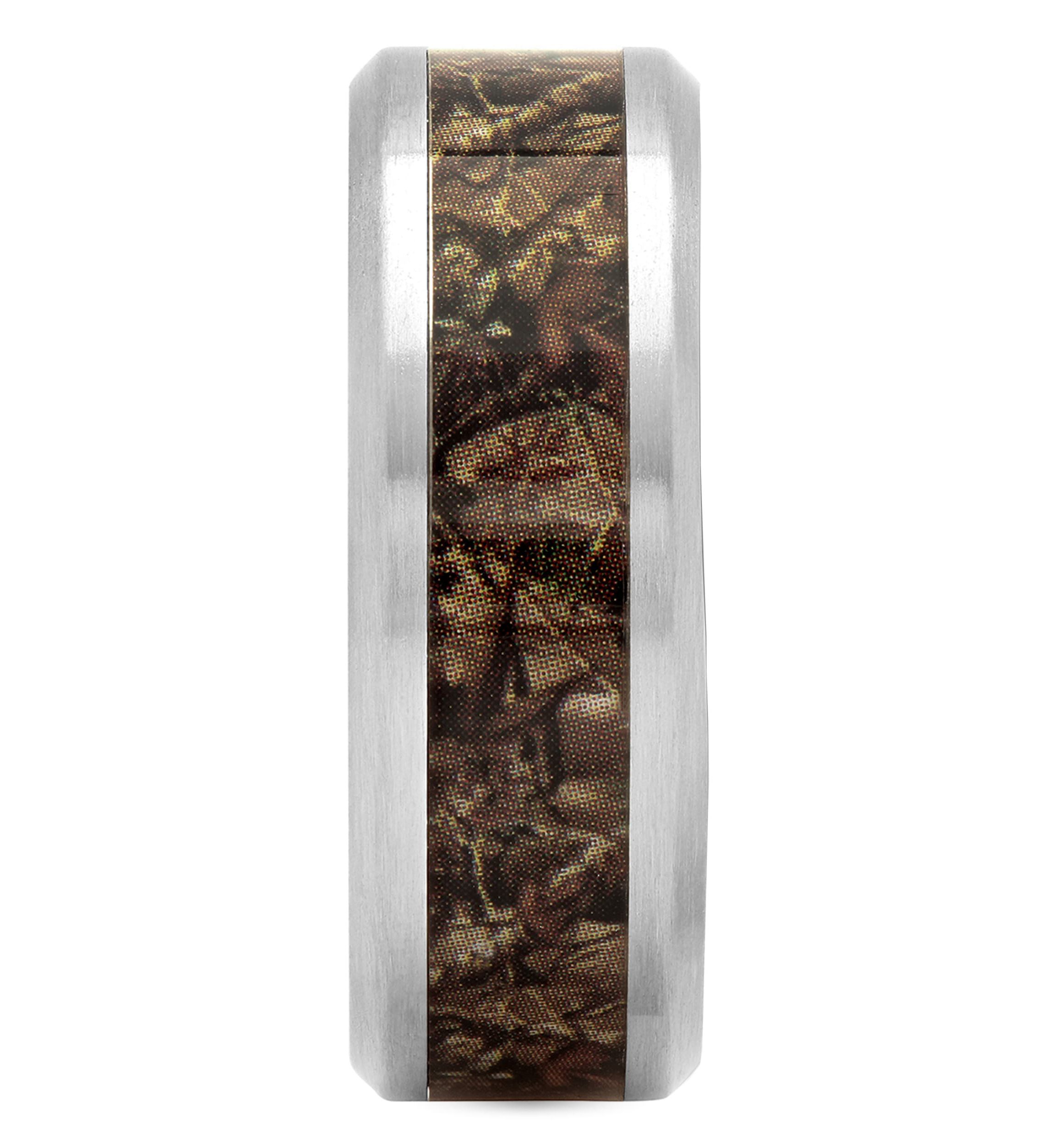 Camo Inlay 8mm Band in Stainless Steel
