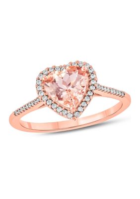 Belk & Co. 1/6 ct. t.w. White Diamond, 1.01 ct. t.w. Morganite Promise ...