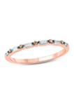 1/10 ct. t.w. Champagne Diamond and 1/10 ct. t.w. White Diamond Band Ring in 14K Rose Gold