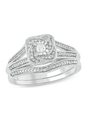Belk & Co. 1/5 ct. t.w. Diamond Bridal Ring in Sterling Silver | belk