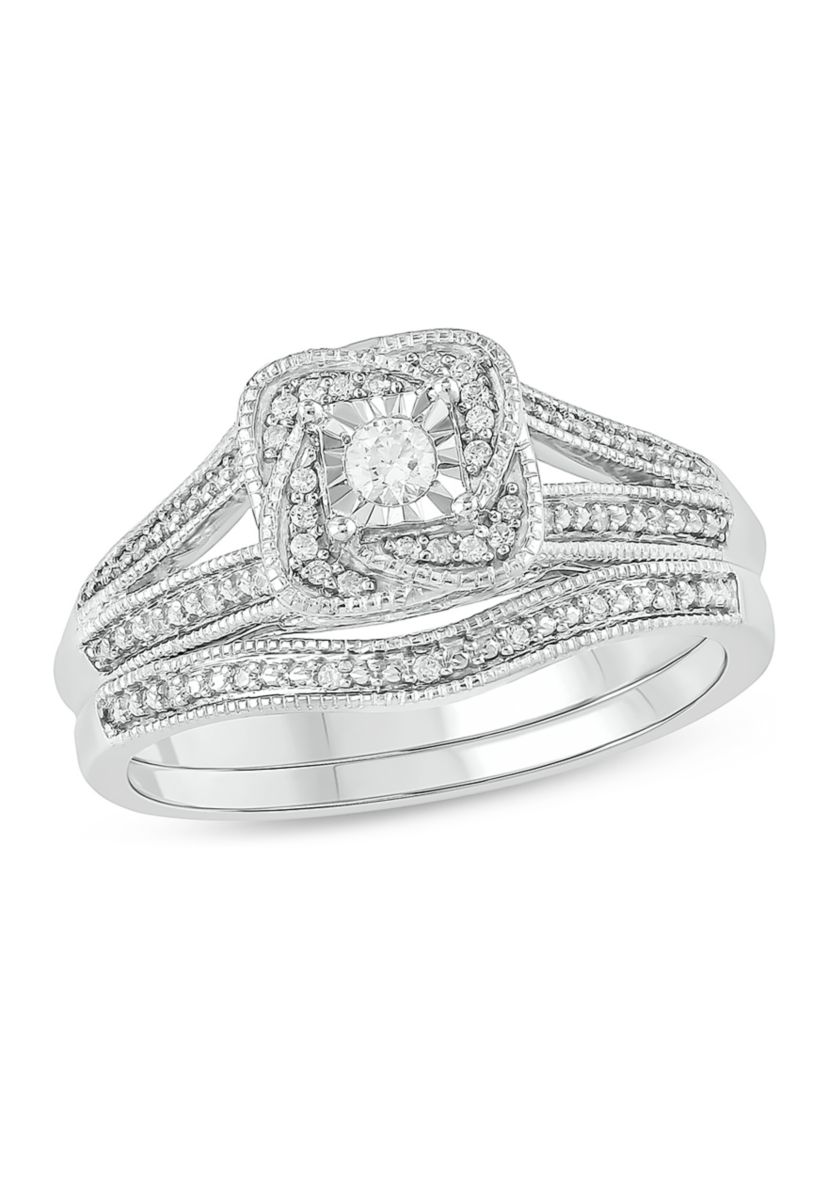 Belk & Co. 1/5 ct. t.w. Diamond Bridal Ring in Sterling Silver | Belk