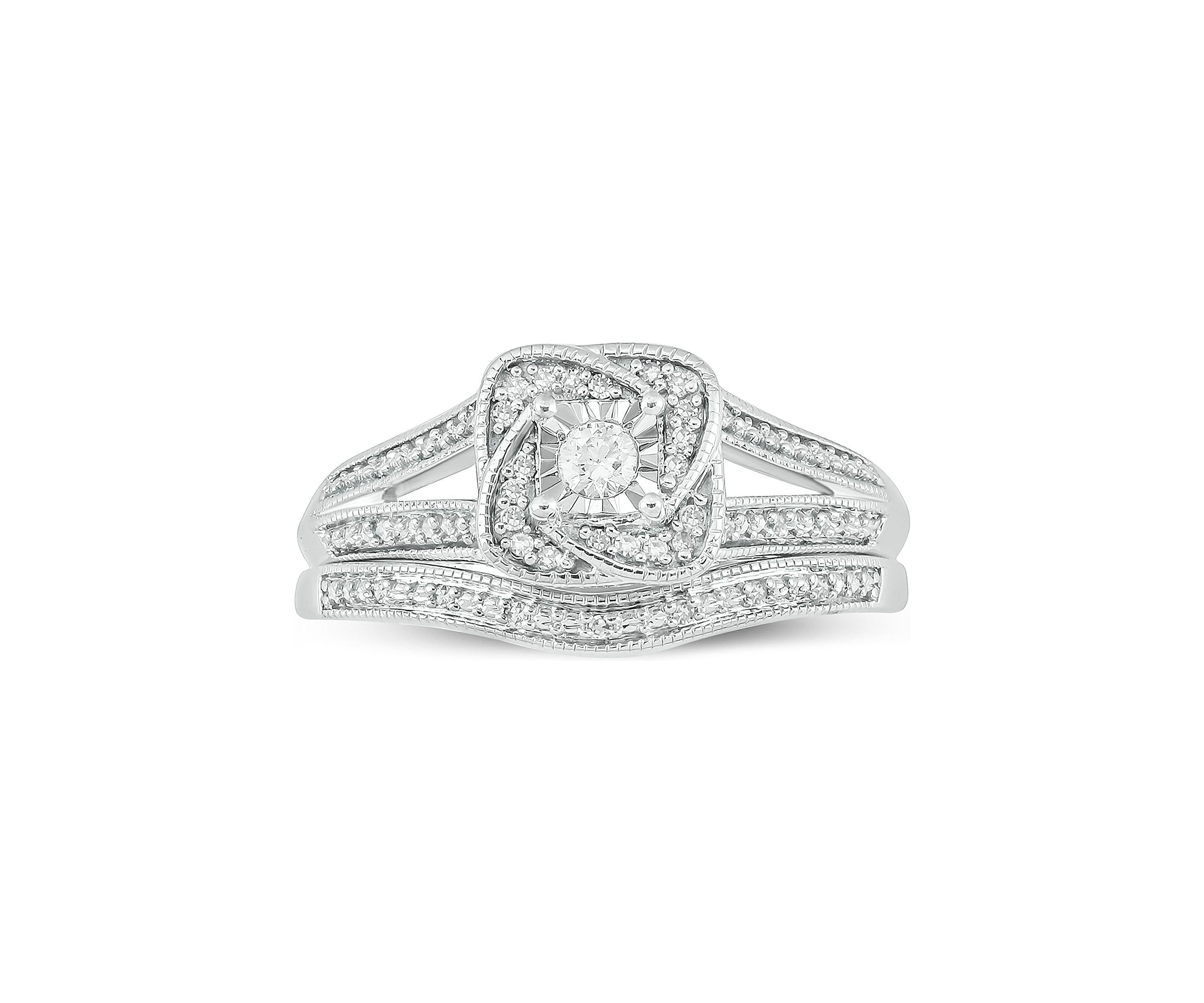 Belk & Co. 1/5 ct. t.w. Diamond Bridal Ring in Sterling Silver | Belk