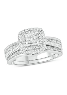 Belk & Co. 1/5 ct. t.w. Diamond Bridal Ring in Sterling Silver | belk