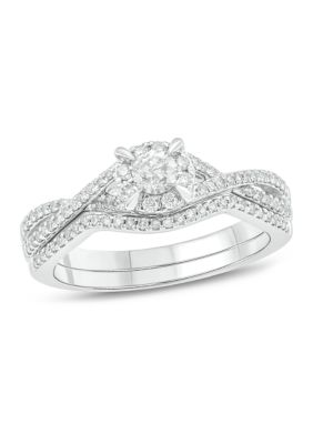 Belk & Co. 1/2 ct. t.w. Diamond Bridal Ring in 14K White Gold | belk