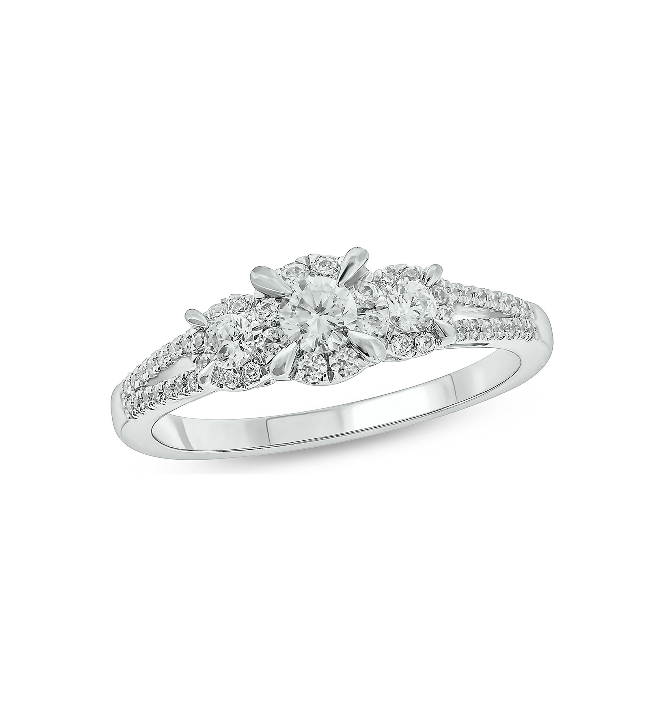 5/8 ct. t.w. Diamond 3 Stone Ring In 10K White Gold