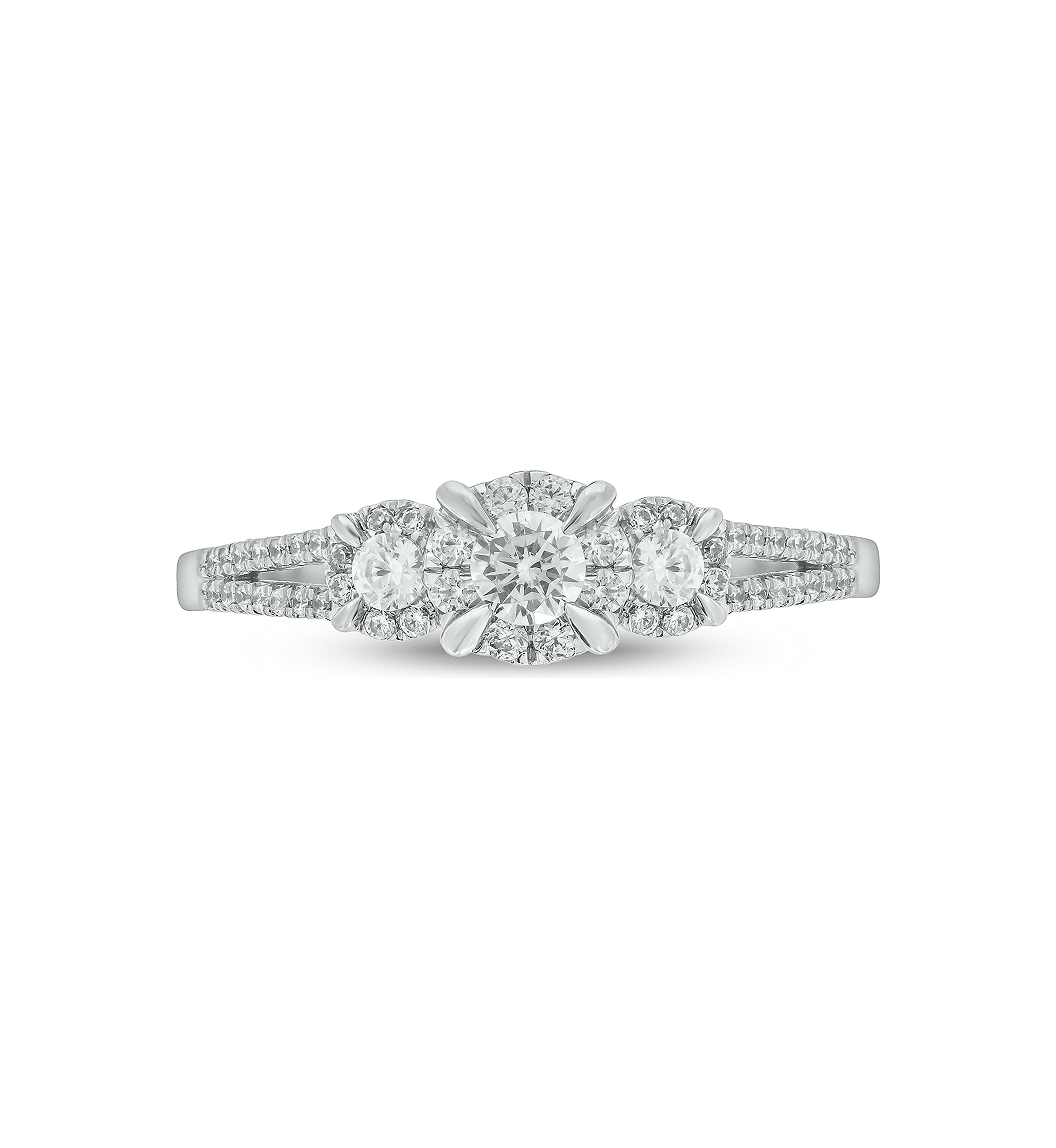 5/8 ct. t.w. Diamond 3 Stone Ring In 10K White Gold