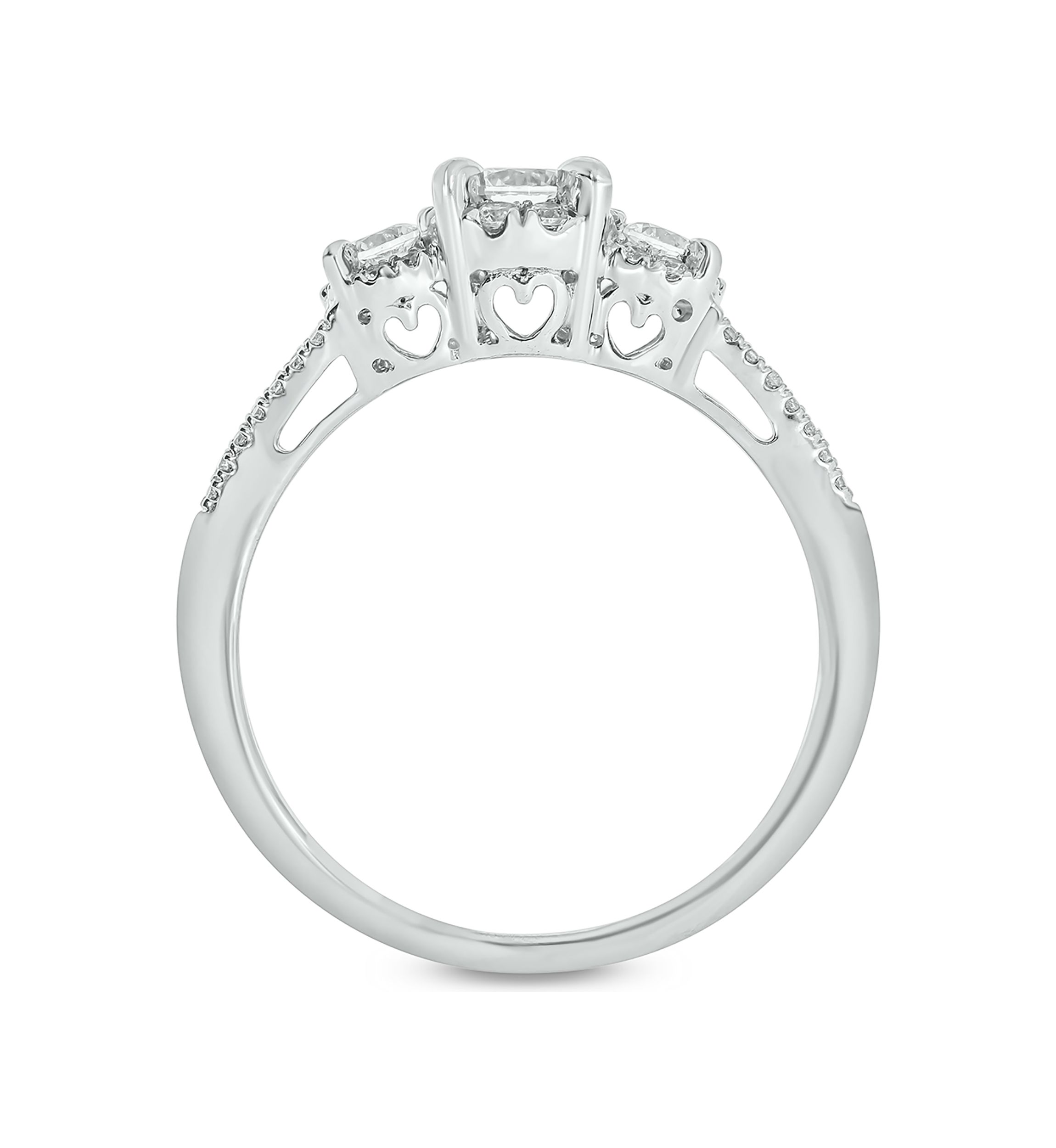 5/8 ct. t.w. Diamond 3 Stone Ring In 10K White Gold