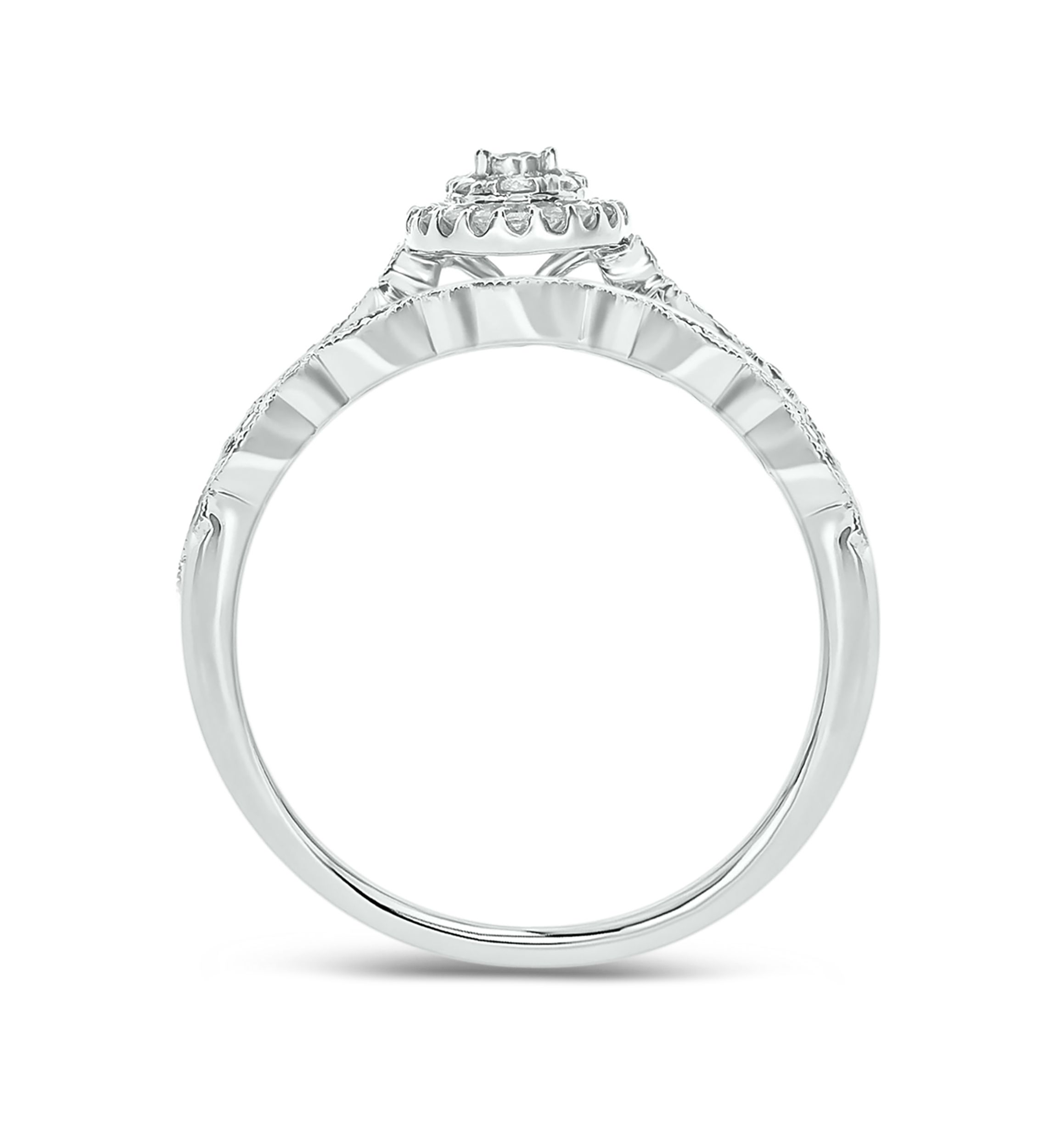1/4 ct. t.w.Diamond Bridal Wedding Ring Set in 925 Sterling Silver