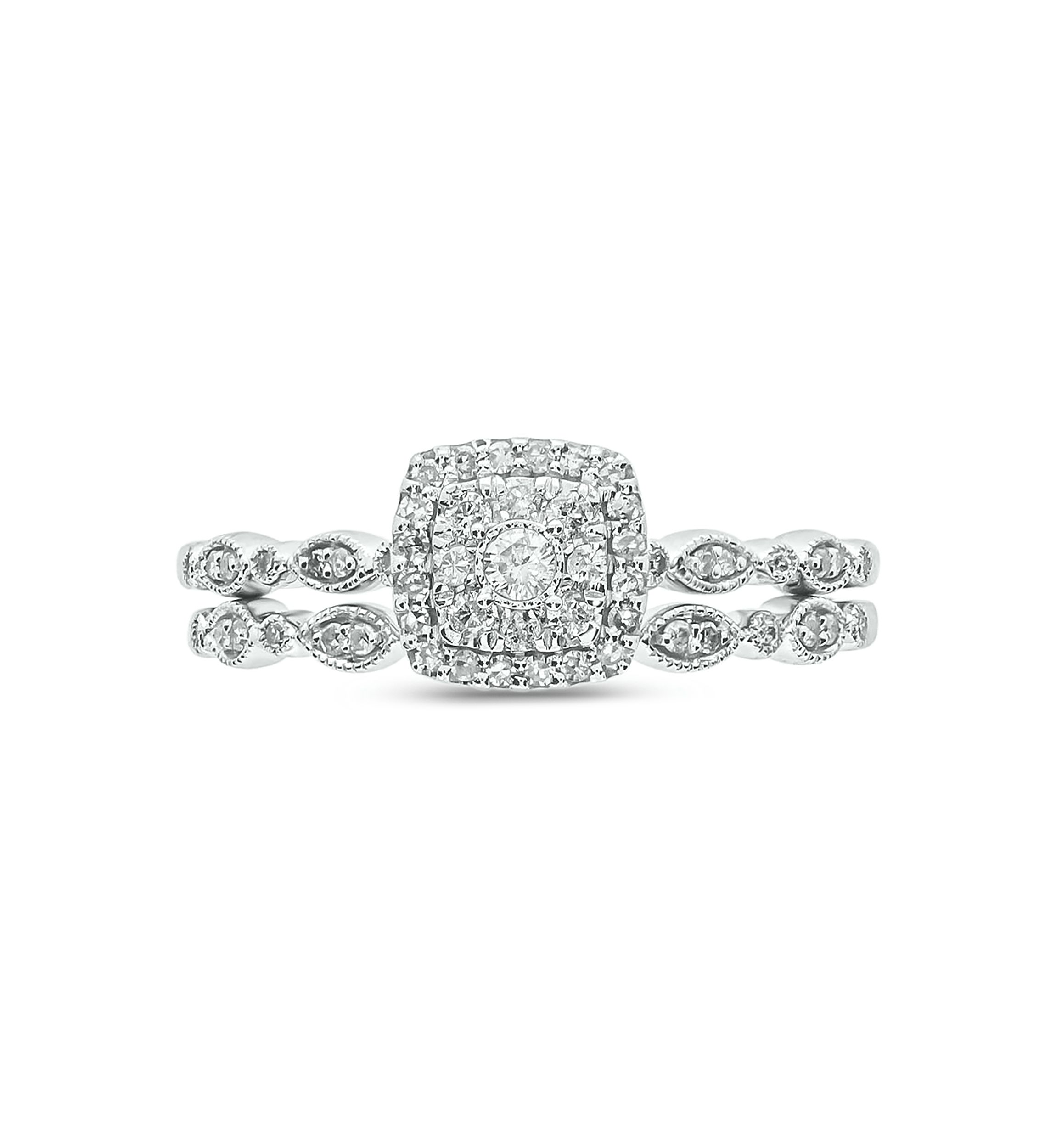 1/4 ct. t.w. Diamond Bridal Wedding Ring Set in 925 Sterling Silver