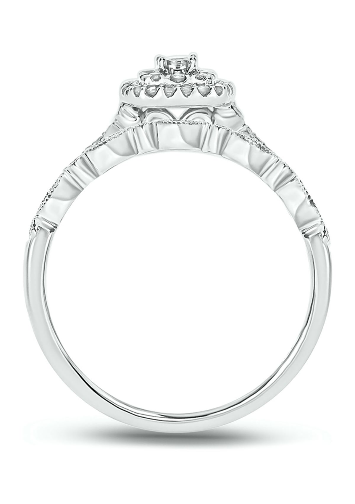1/4 ct. t.w. Diamond Bridal Wedding Ring Set in 925 Sterling Silver