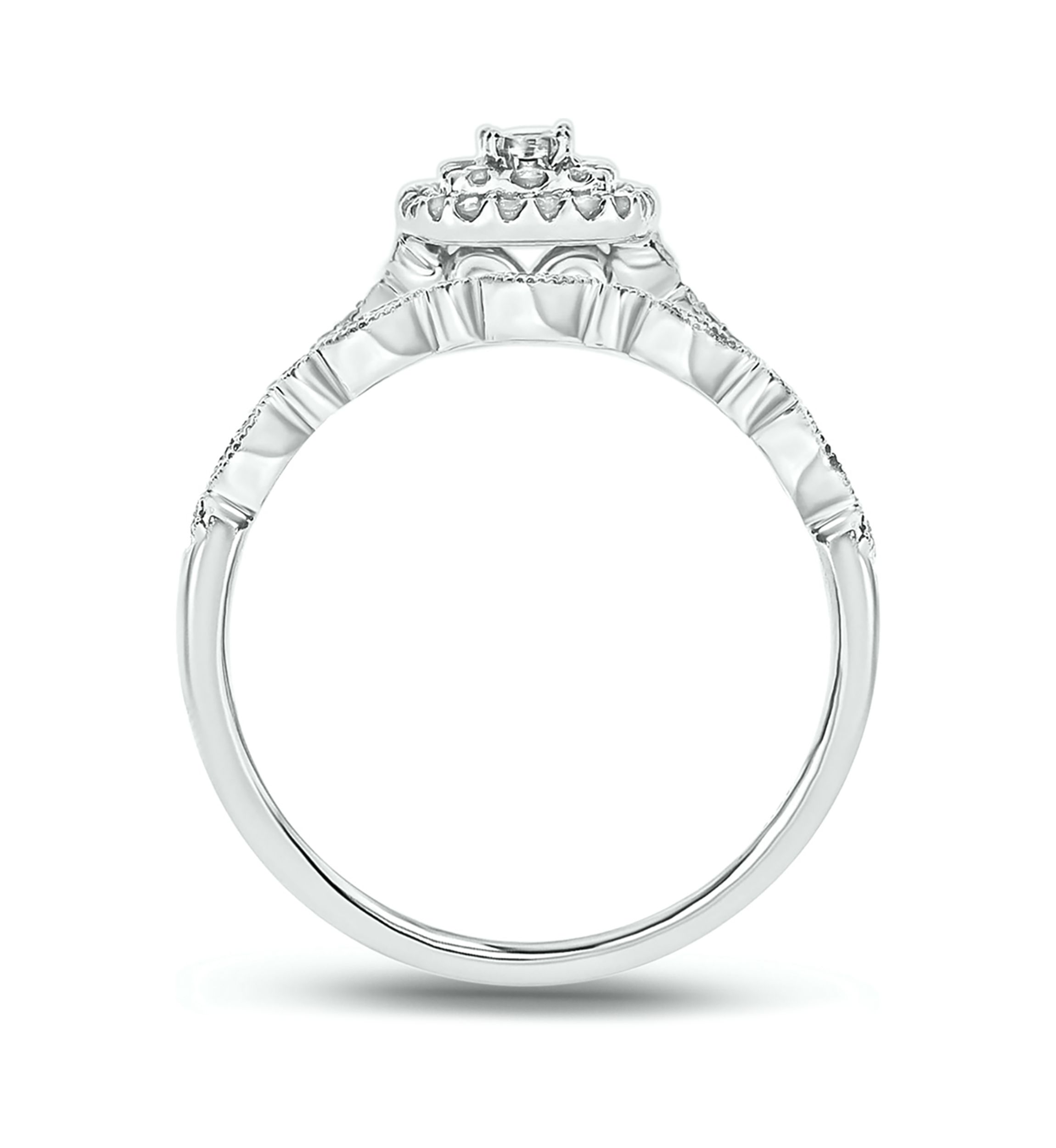 1/4 ct. t.w. Diamond Bridal Wedding Ring Set in 925 Sterling Silver