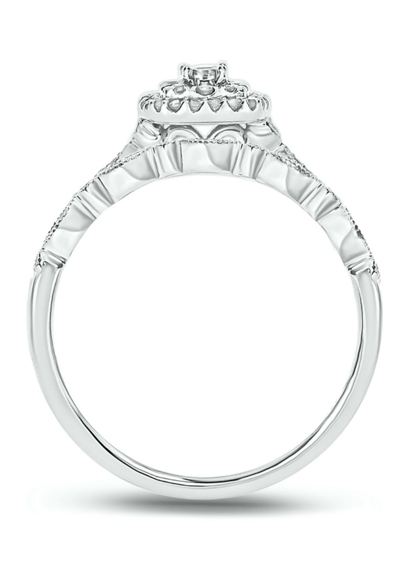1/4 ct. t.w. Diamond Bridal Wedding Ring Set in 925 Sterling Silver