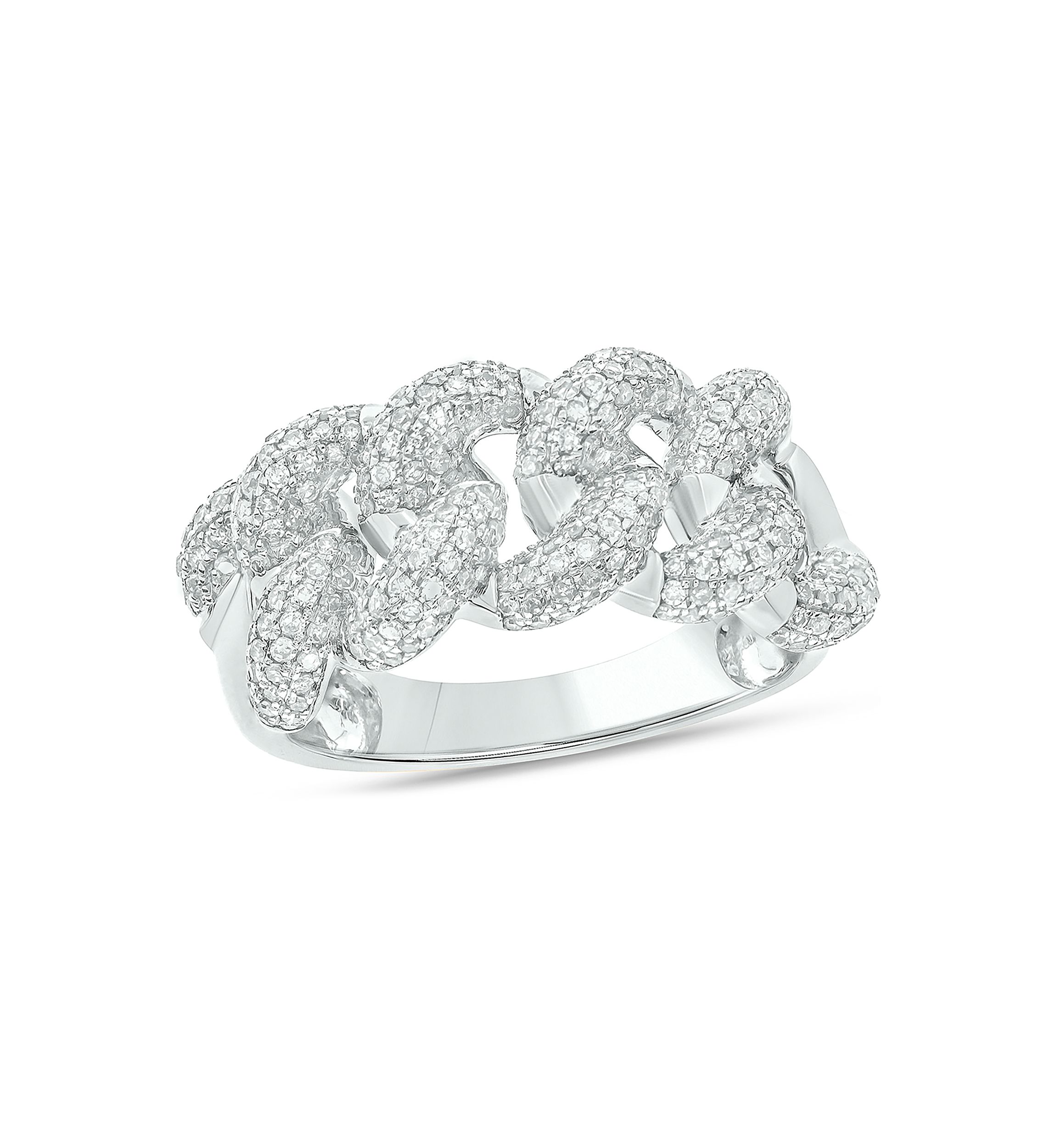 1 ct. t.w. Diamond Cuban Band Ring in Sterling Silver