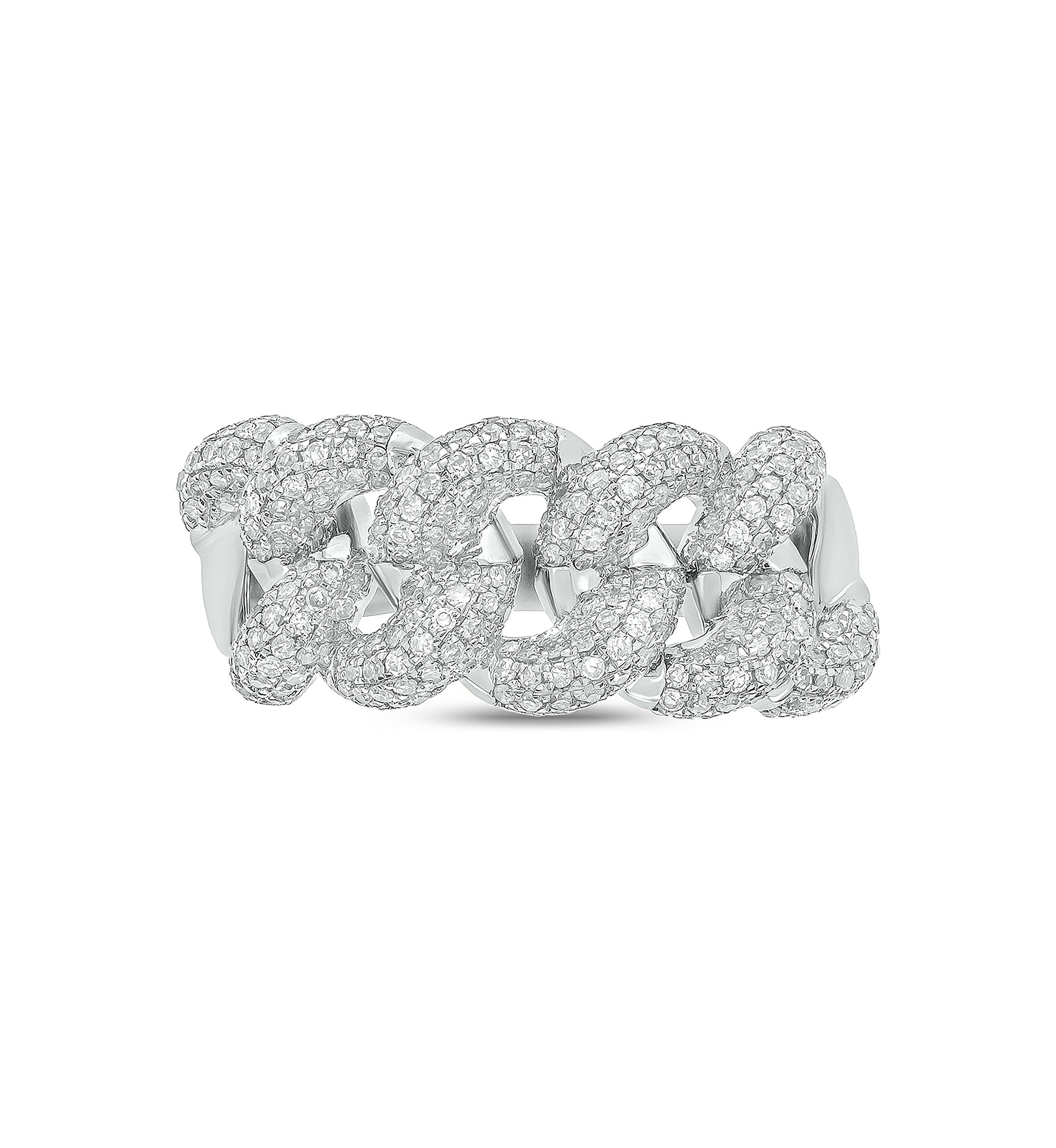 1 ct. t.w. Diamond Cuban Band Ring in Sterling Silver
