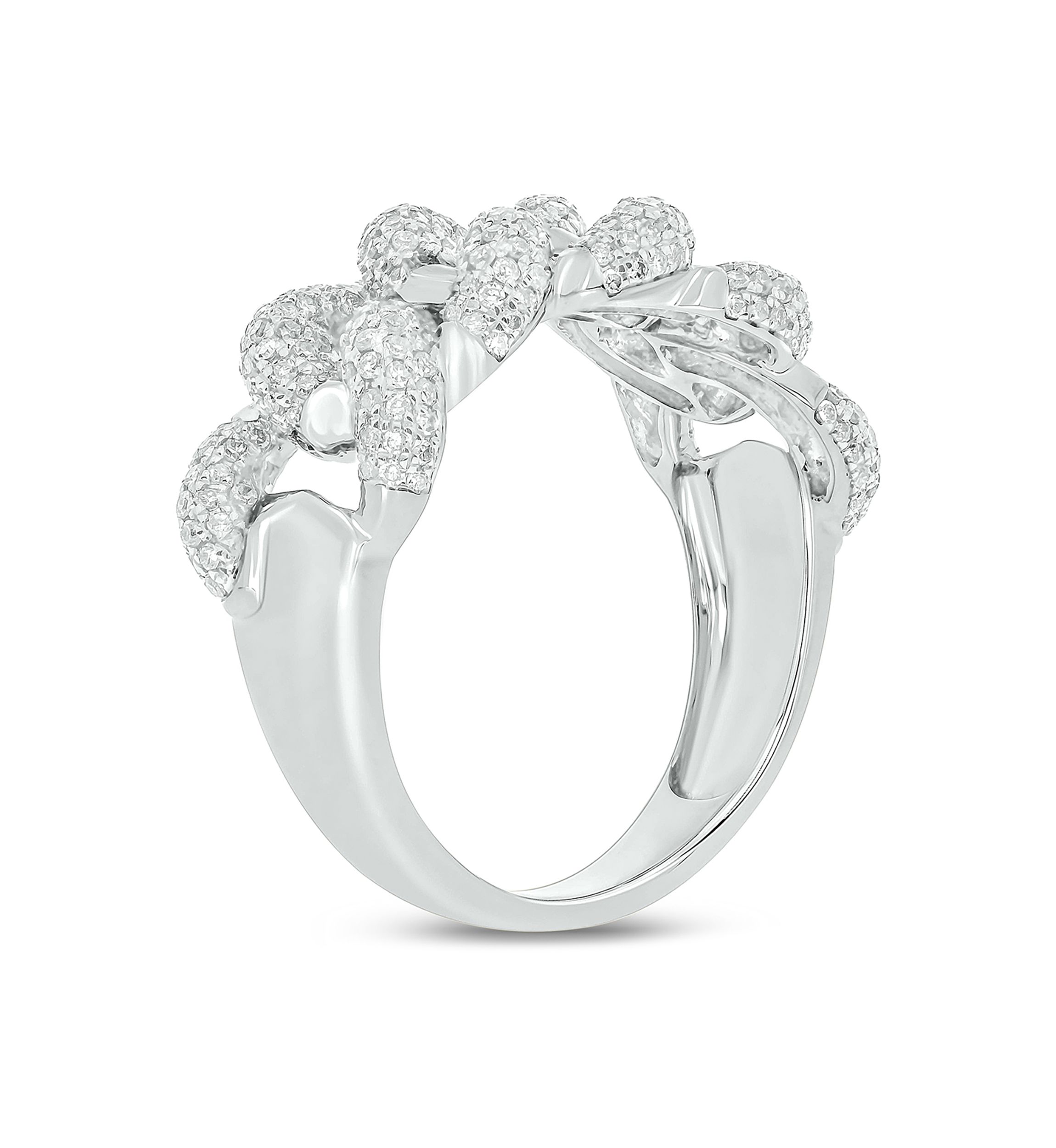 1 ct. t.w. Diamond Cuban Band Ring in Sterling Silver