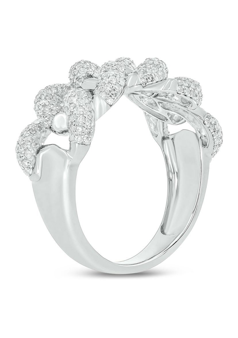 1 ct. t.w. Diamond Cuban Band Ring in Sterling Silver