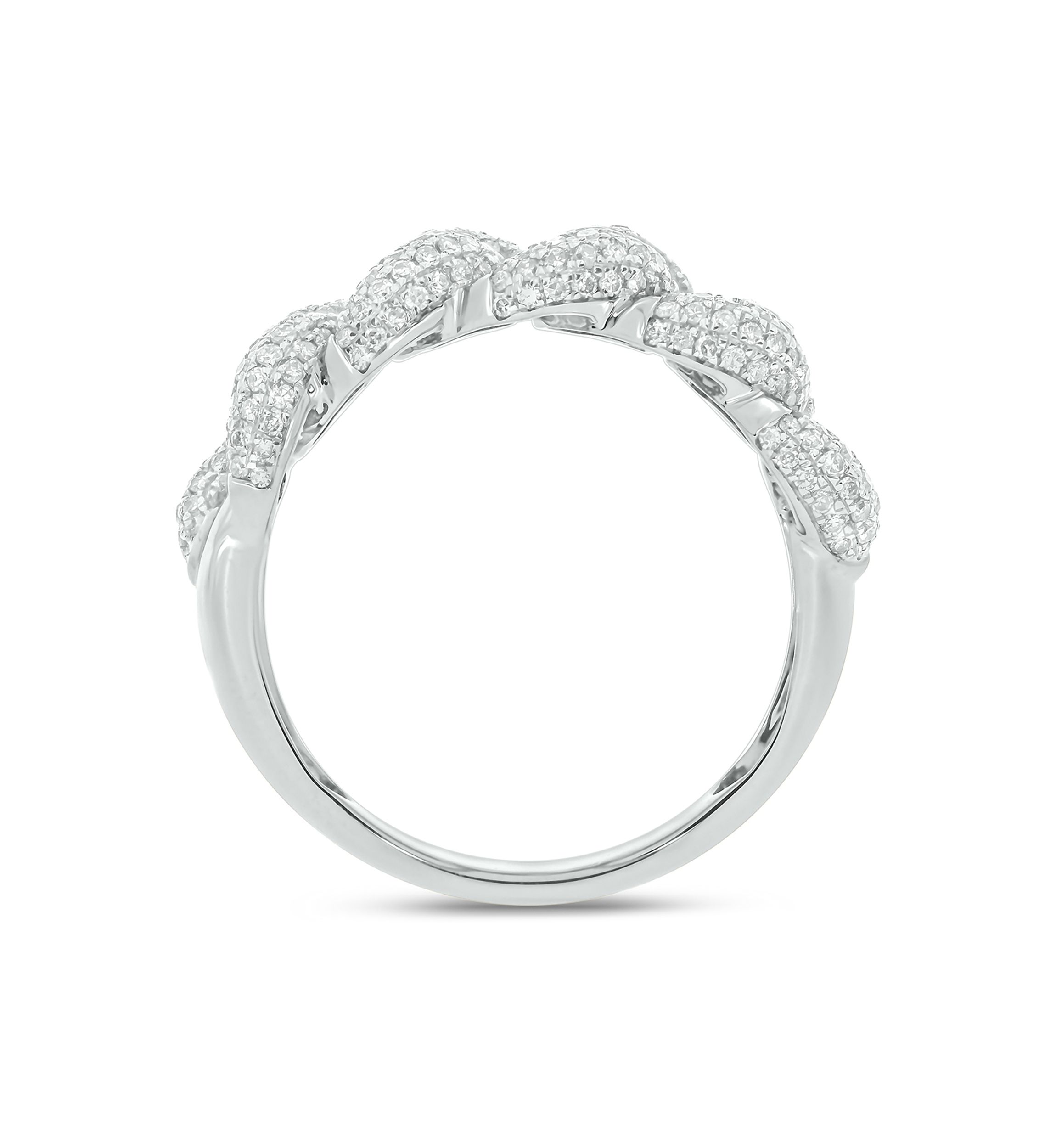 1 ct. t.w. Diamond Cuban Band Ring in Sterling Silver