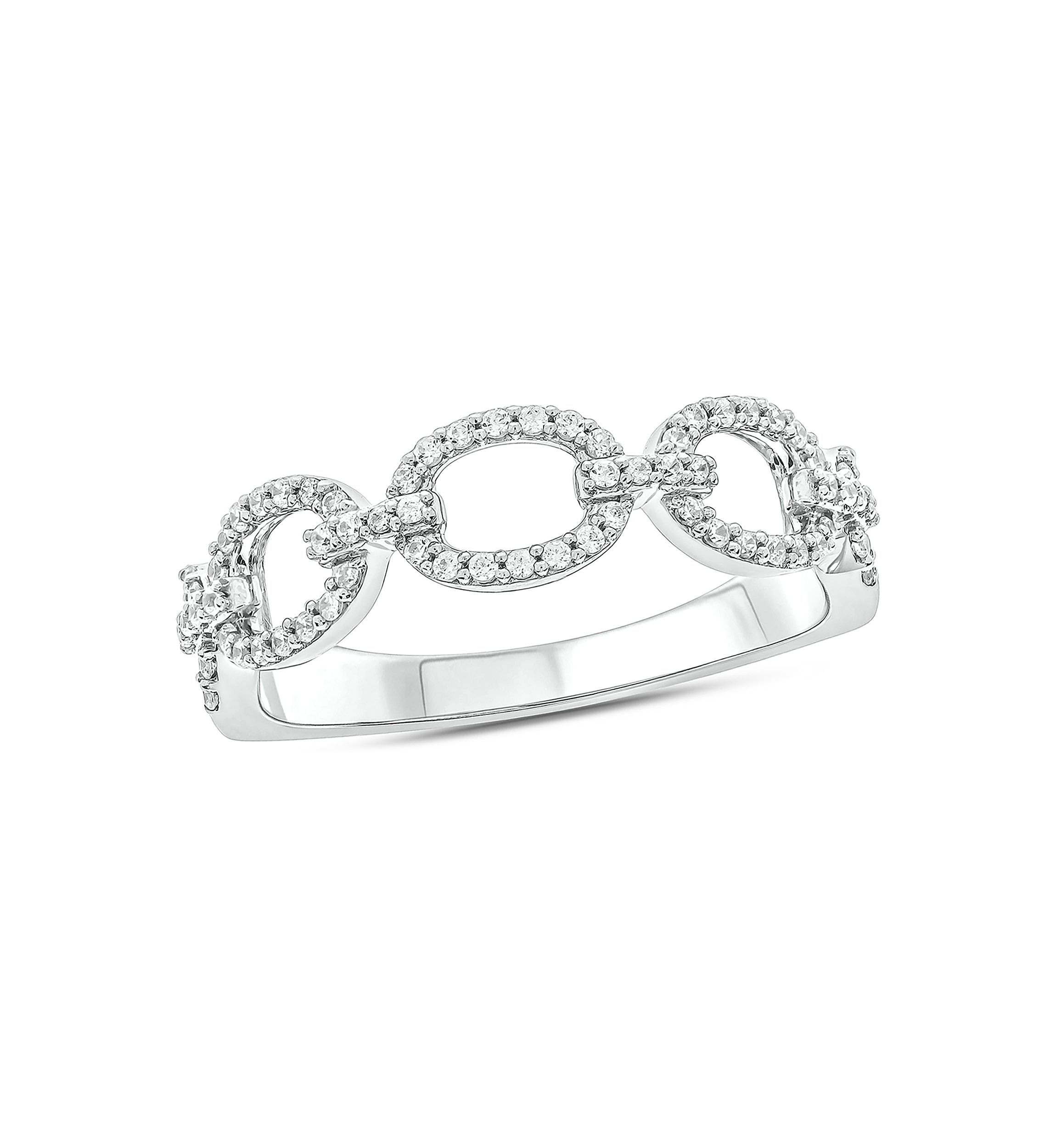 1/4 ct. t.w. Diamond Fashion Cuban Band Ring in Sterling Silver