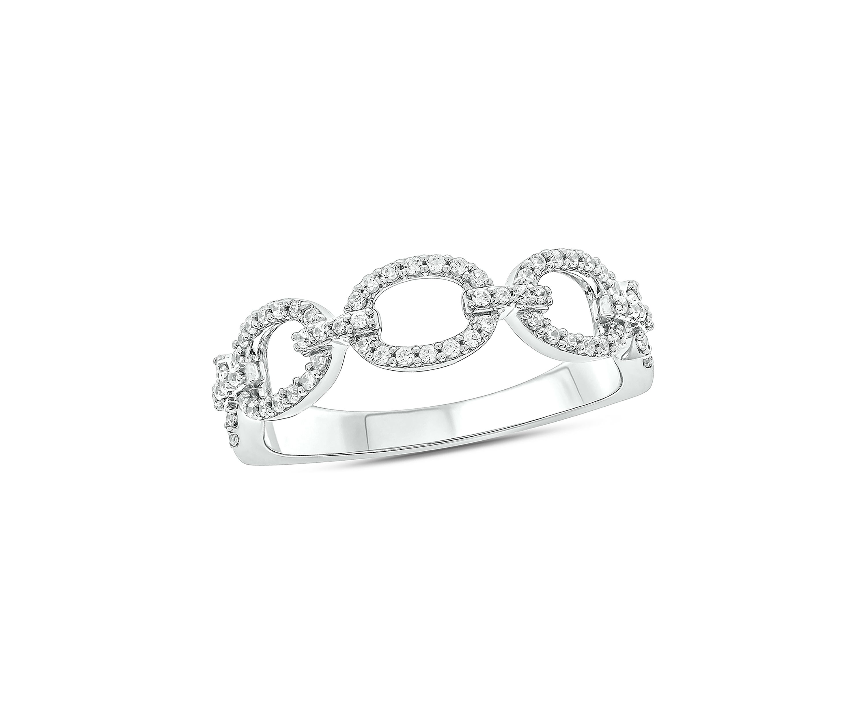 1/4 ct. t.w. Diamond Fashion Cuban Band Ring in Sterling Silver