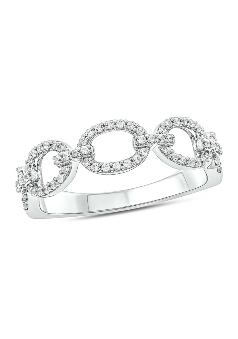 1/4 ct. t.w. Diamond Fashion Cuban Band Ring in Sterling Silver