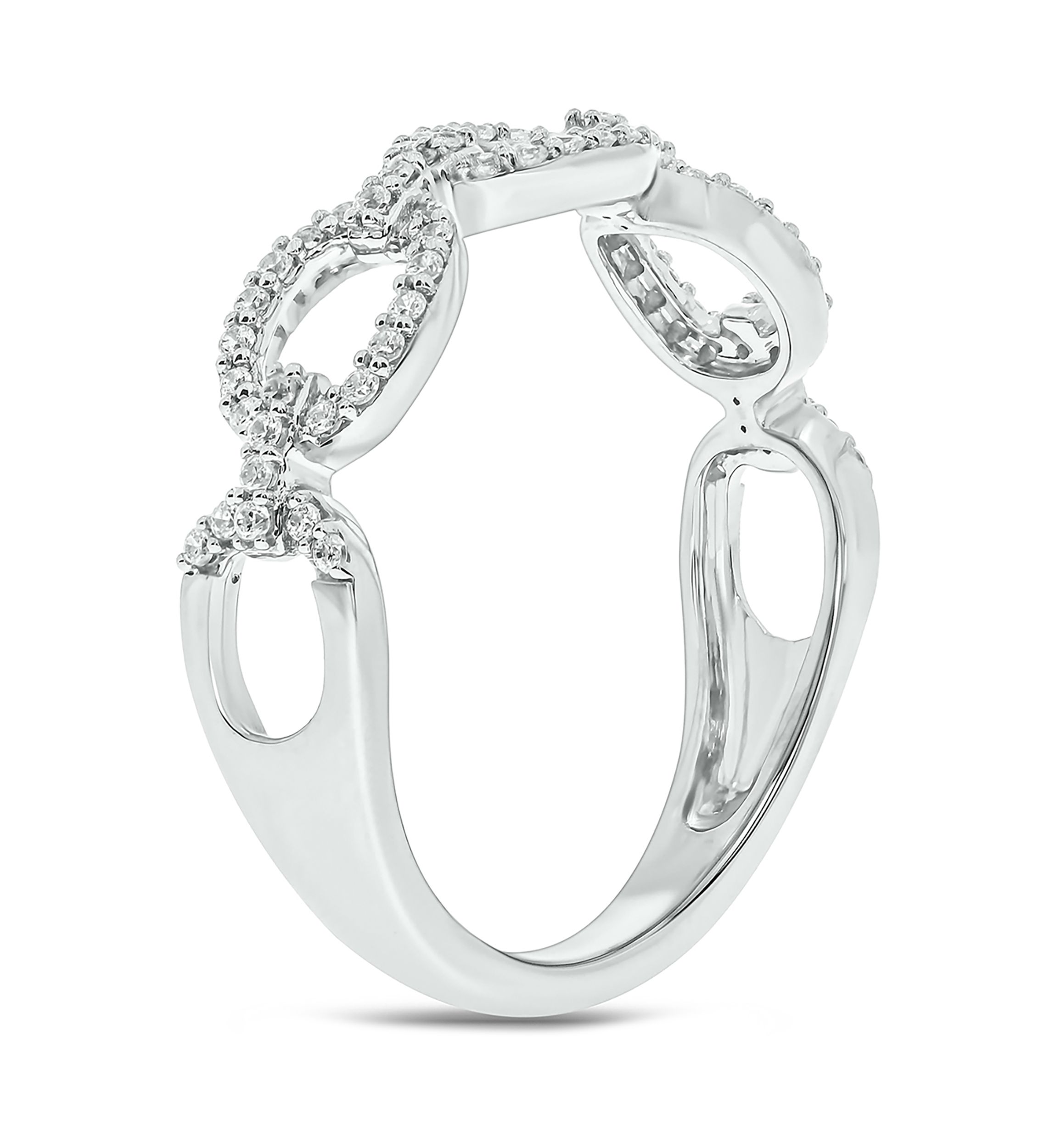 1/4 ct. t.w. Diamond Fashion Cuban Band Ring in Sterling Silver