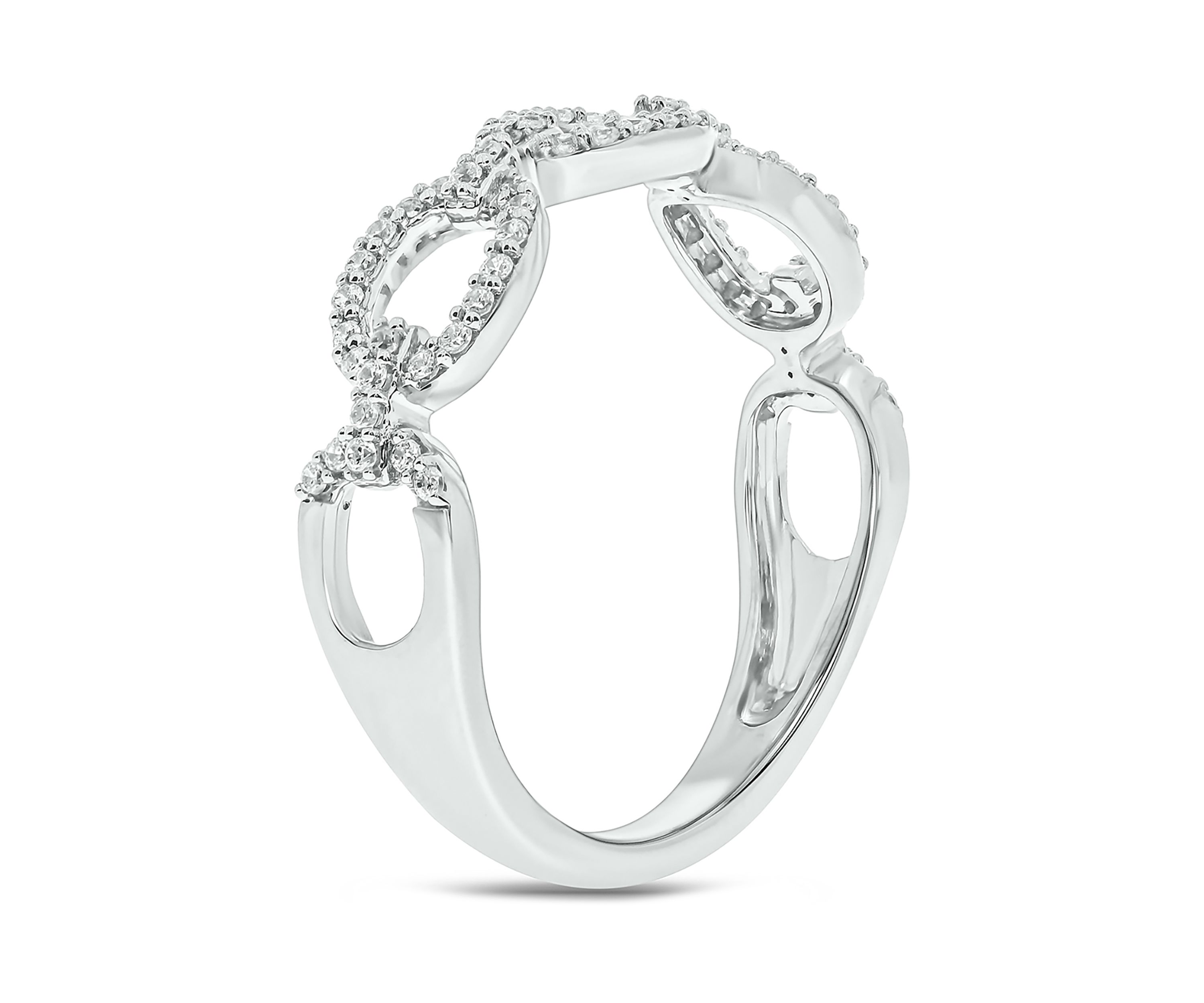 1/4 ct. t.w. Diamond Fashion Cuban Band Ring in Sterling Silver
