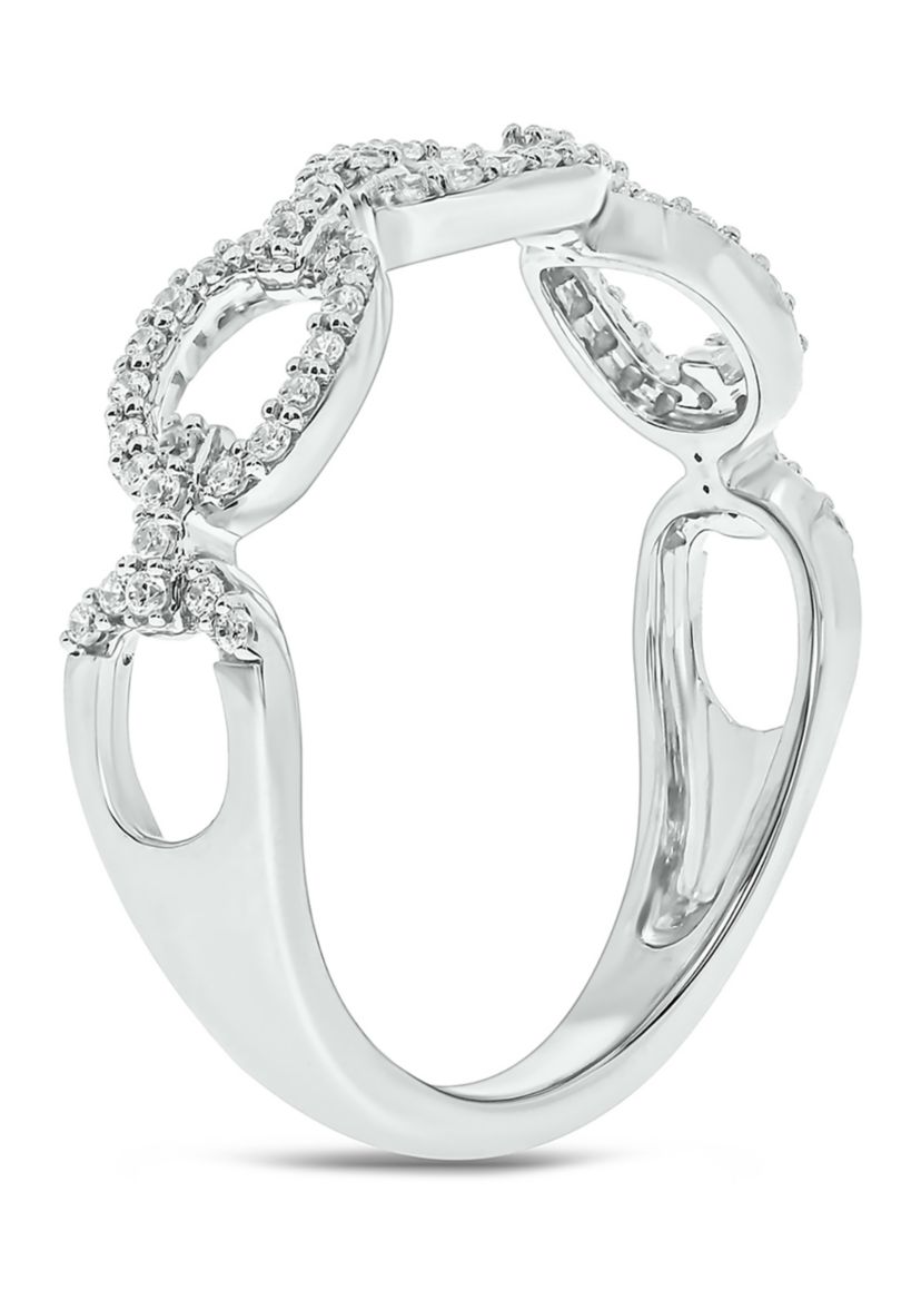1/4 ct. t.w. Diamond Fashion Cuban Band Ring in Sterling Silver