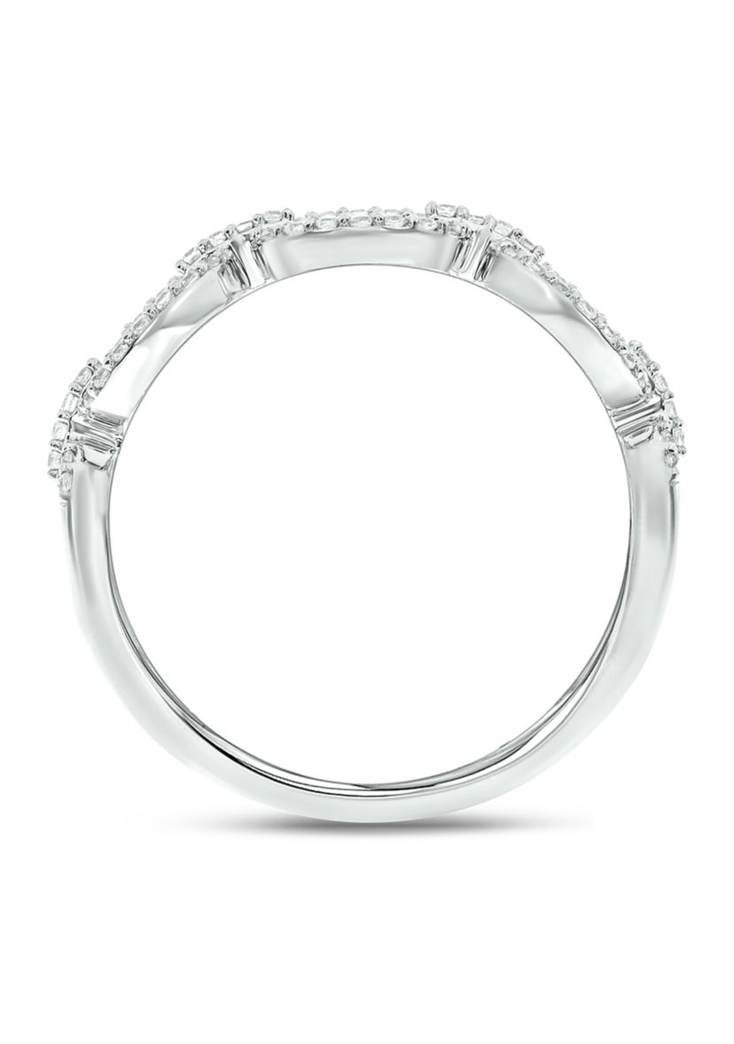 1/4 ct. t.w. Diamond Fashion Cuban Band Ring in Sterling Silver