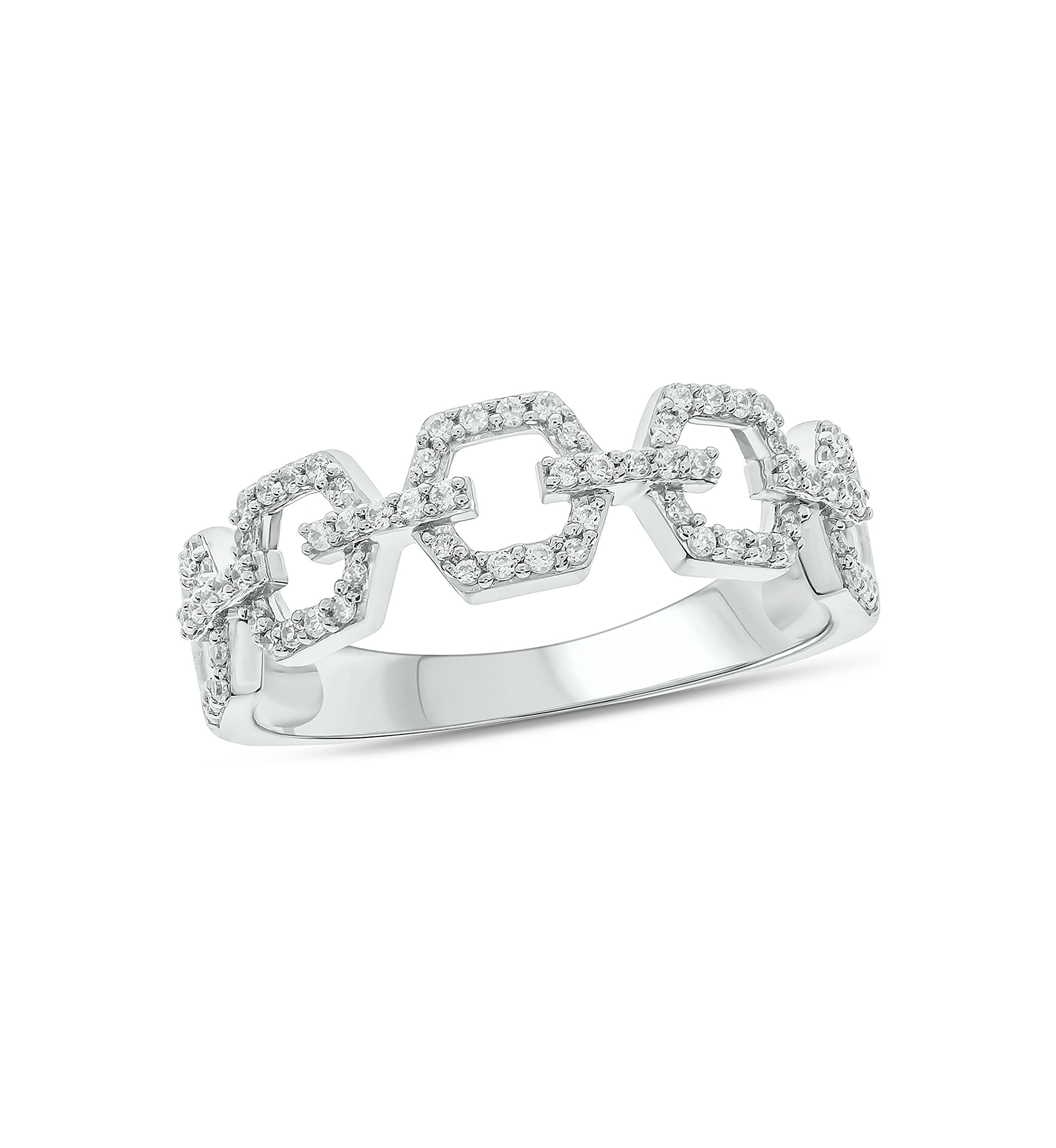 1/4 ct. t.w. Diamond Cuban Band Ring in 925 Sterling Silver