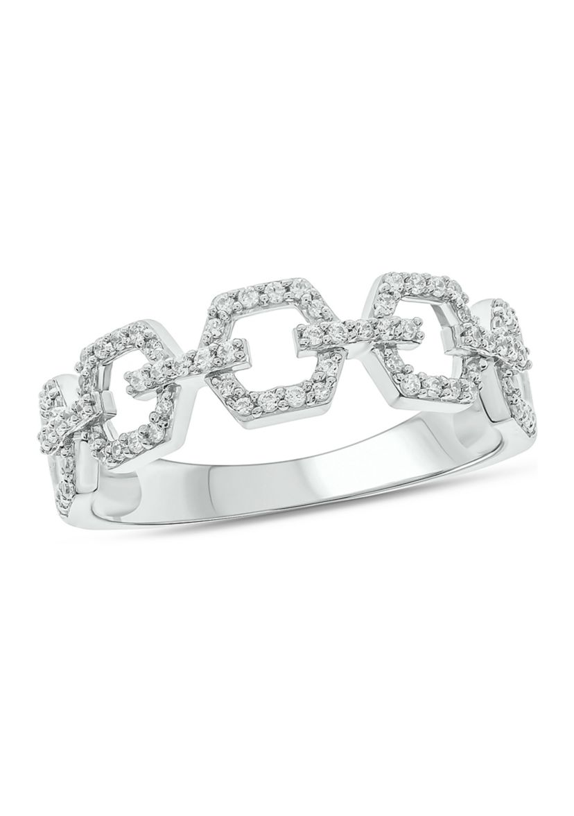 1/4 ct. t.w. Diamond Cuban Band Ring in 925 Sterling Silver