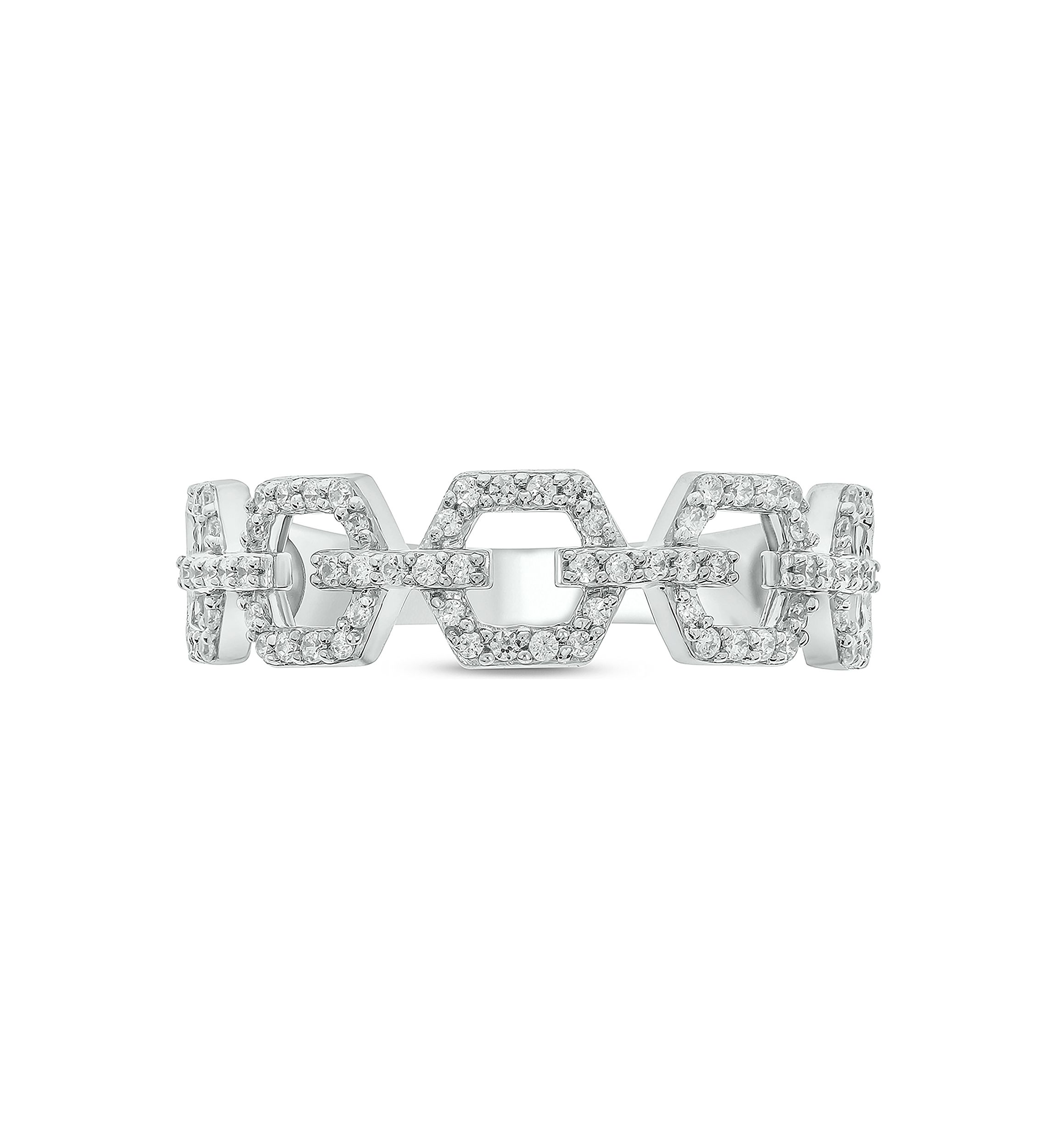 1/4 ct. t.w. Diamond Cuban Band Ring in 925 Sterling Silver